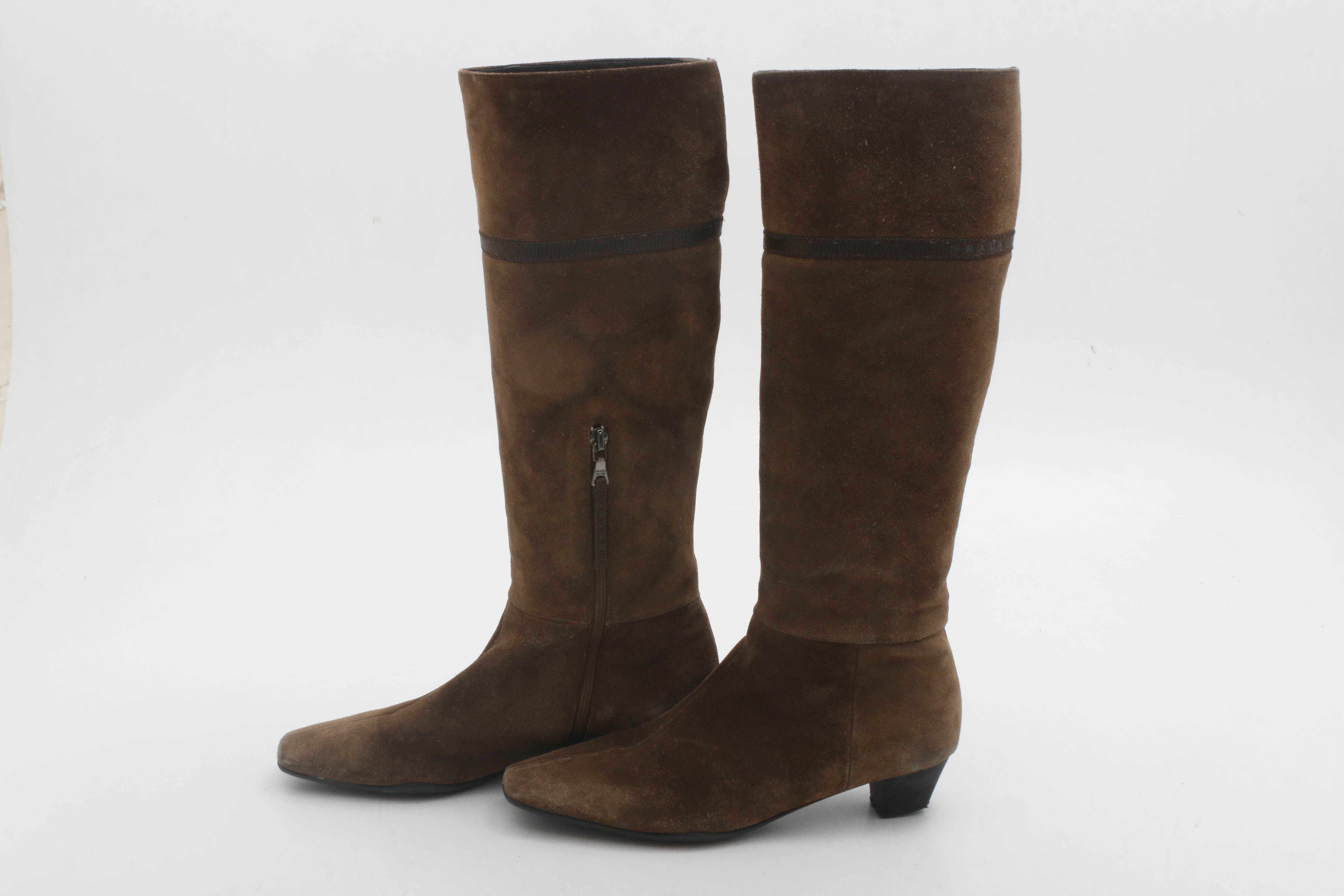 Prada Brown Suede Tall Boots