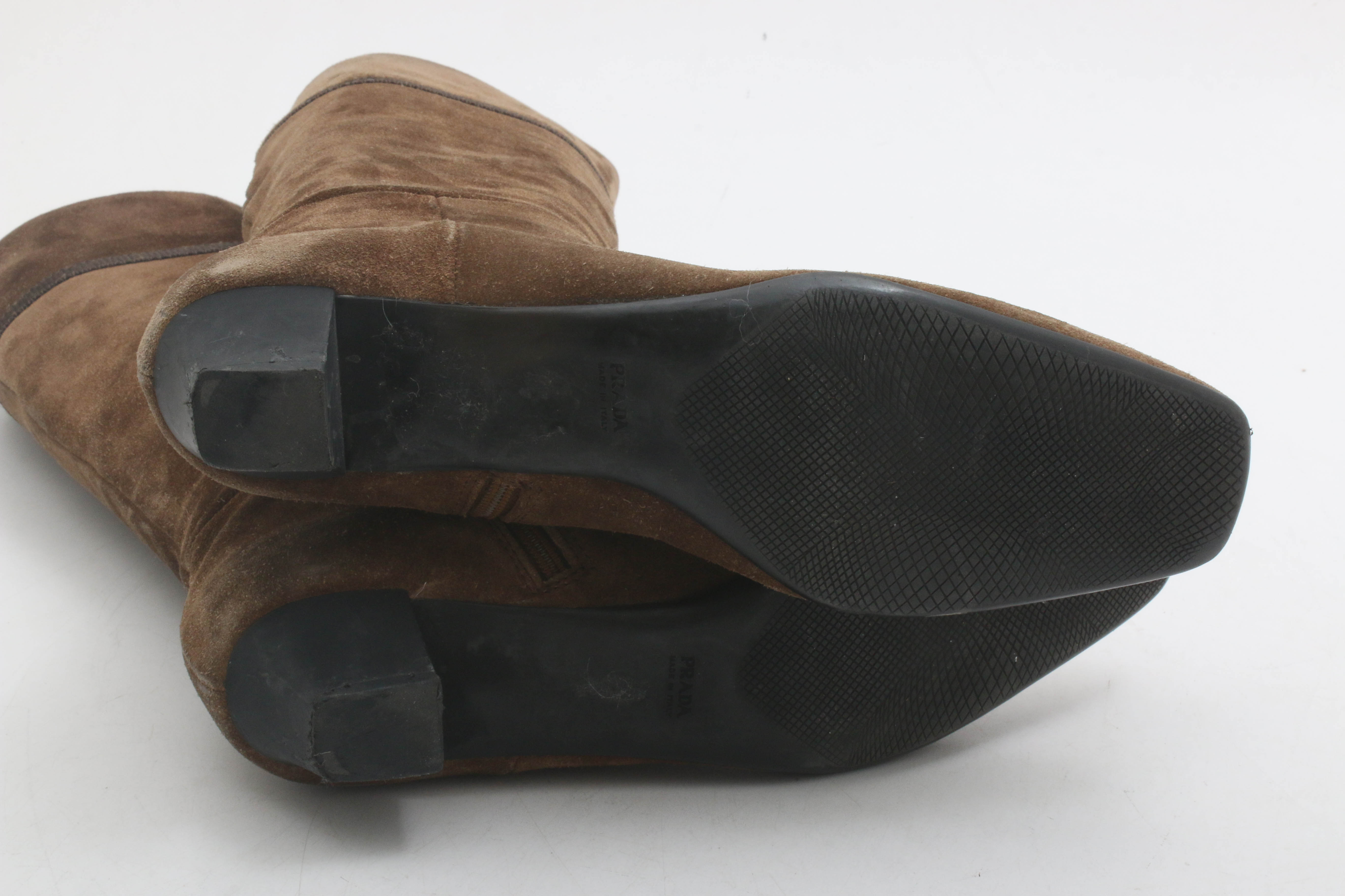 Prada Brown Suede Tall Boots