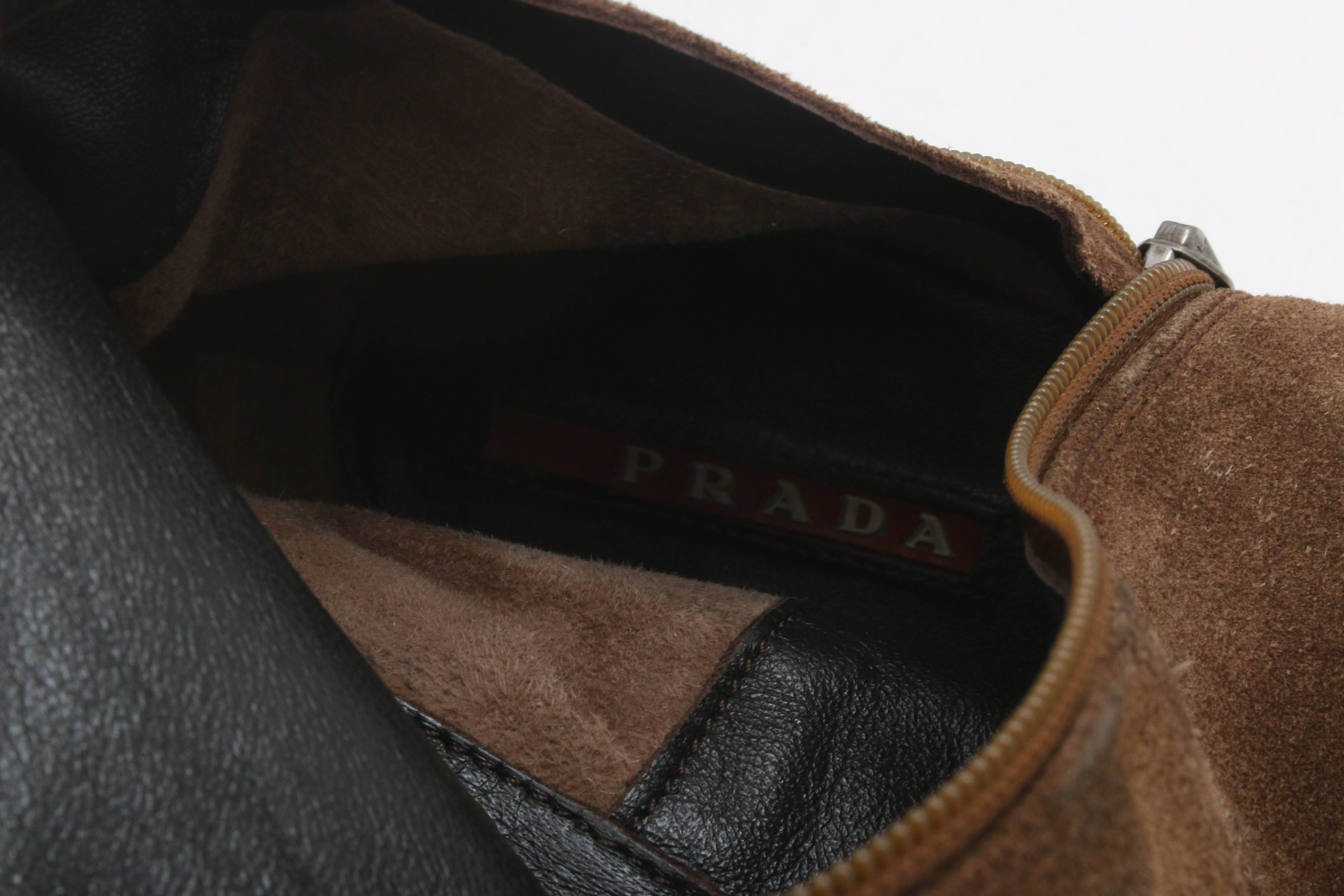 Prada Brown Suede Tall Boots