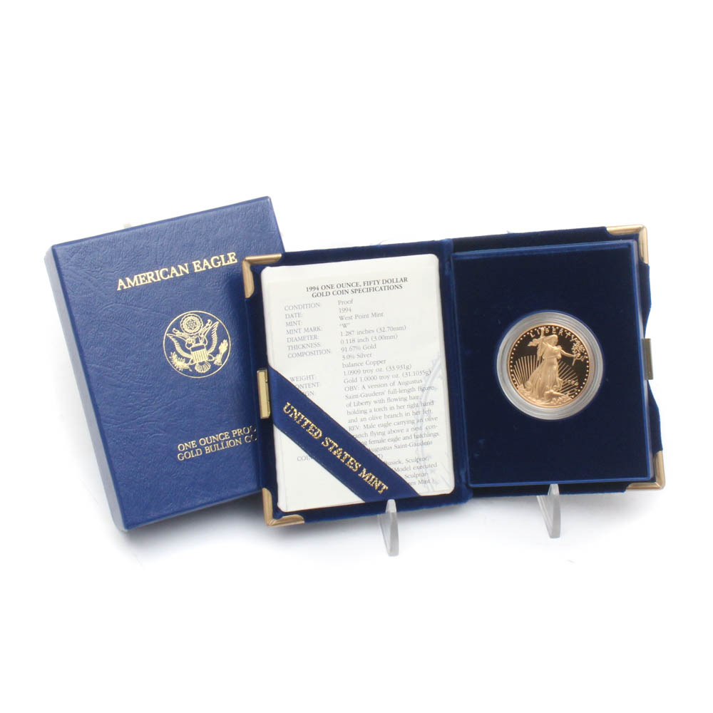 1994-W Proof $50 One-Ounce Gold American Eagle Gold Bullion Coin