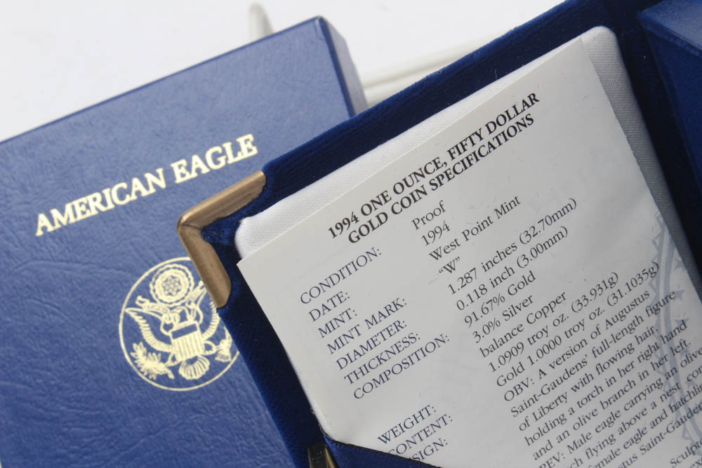 1994-W Proof $50 One-Ounce Gold American Eagle Gold Bullion Coin