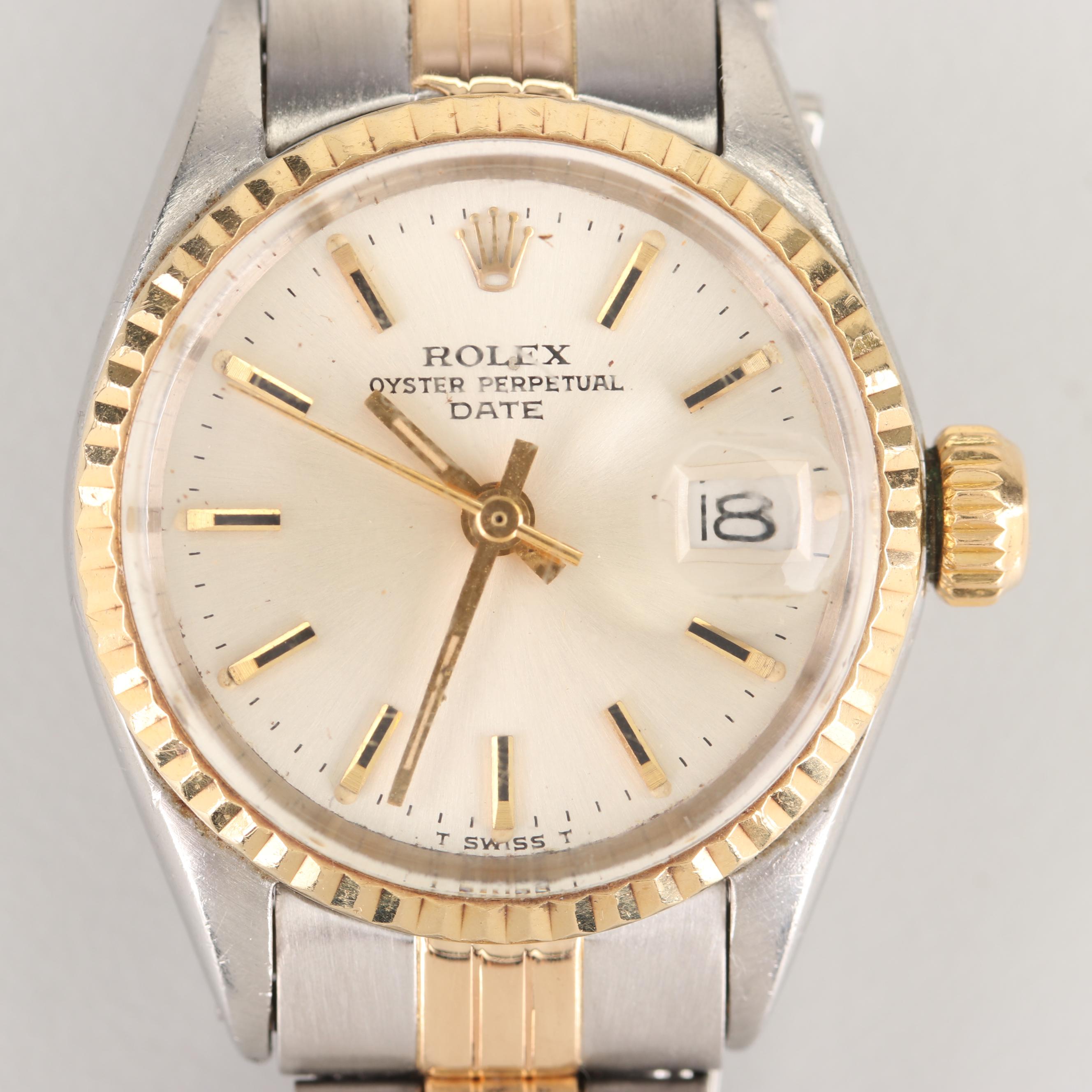 Vintage Rolex Oyster Perpetual 14K Yellow Gold and Stainless Steel Watch