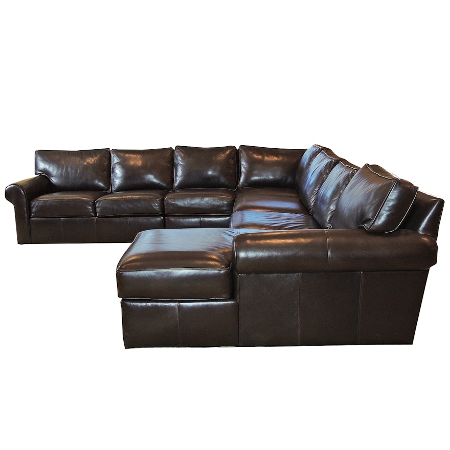 Ethan Allen "Retreat" Leather Sectional Sofa