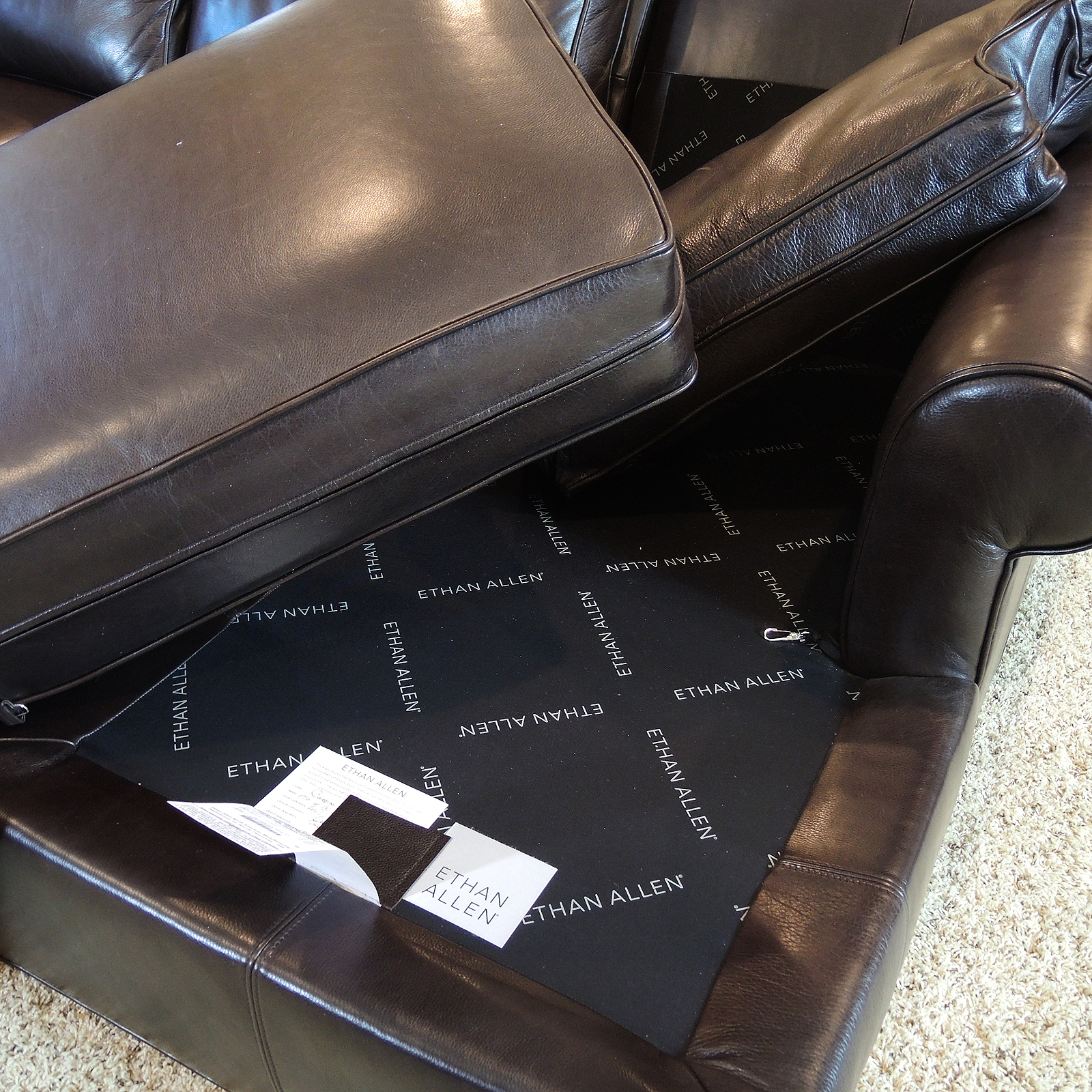 Ethan Allen "Retreat" Leather Sectional Sofa