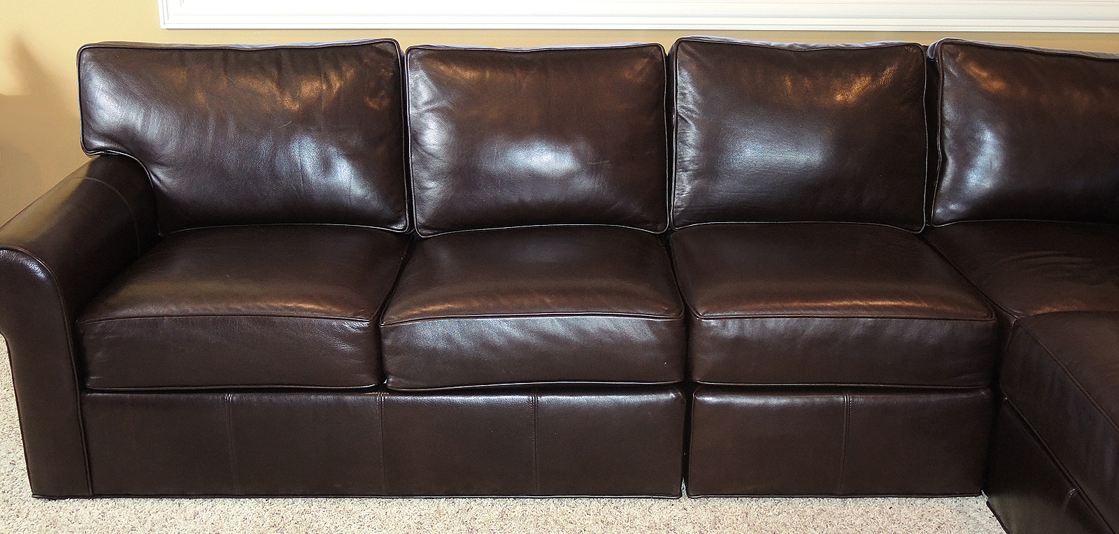 Ethan Allen "Retreat" Leather Sectional Sofa