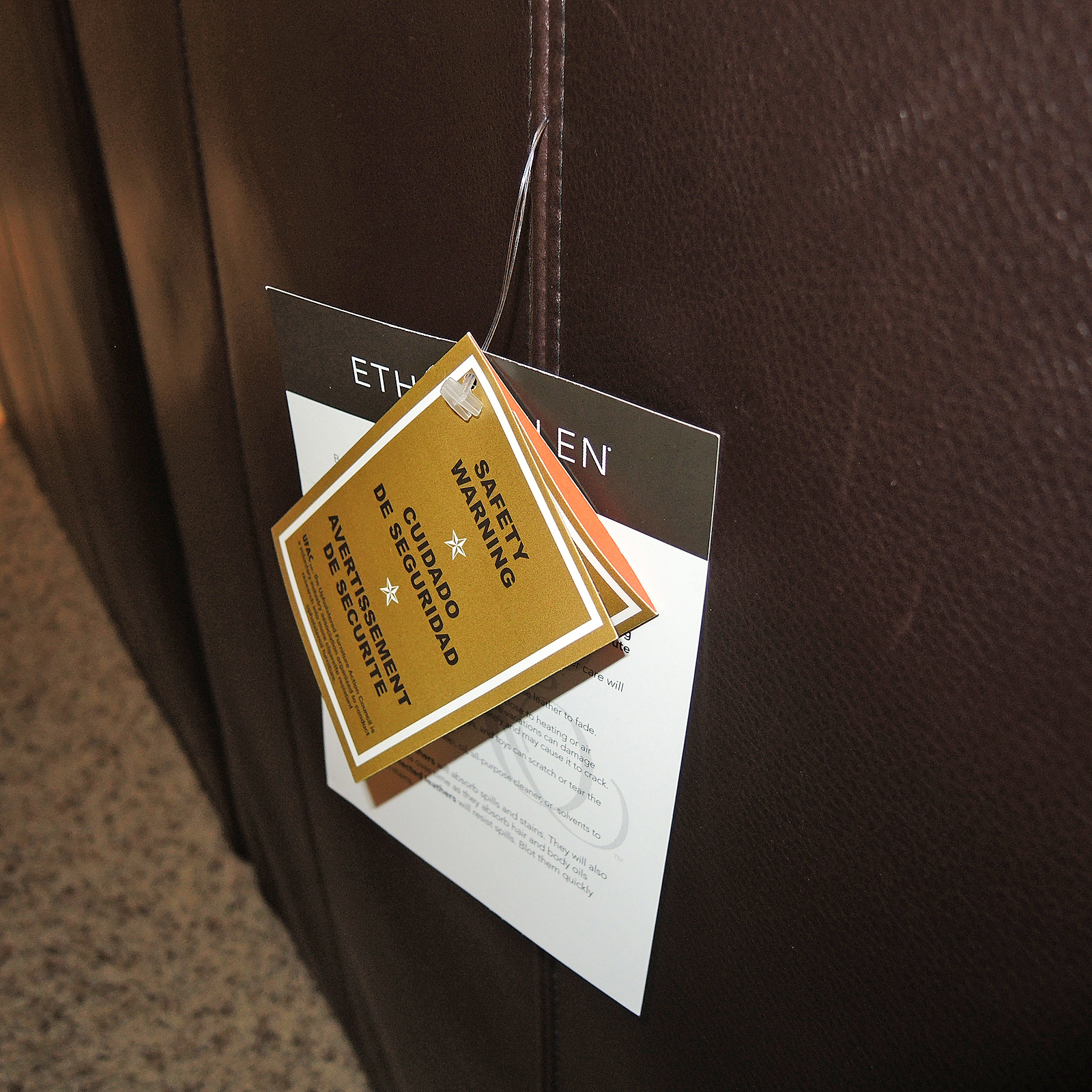 Ethan Allen "Retreat" Leather Sectional Sofa