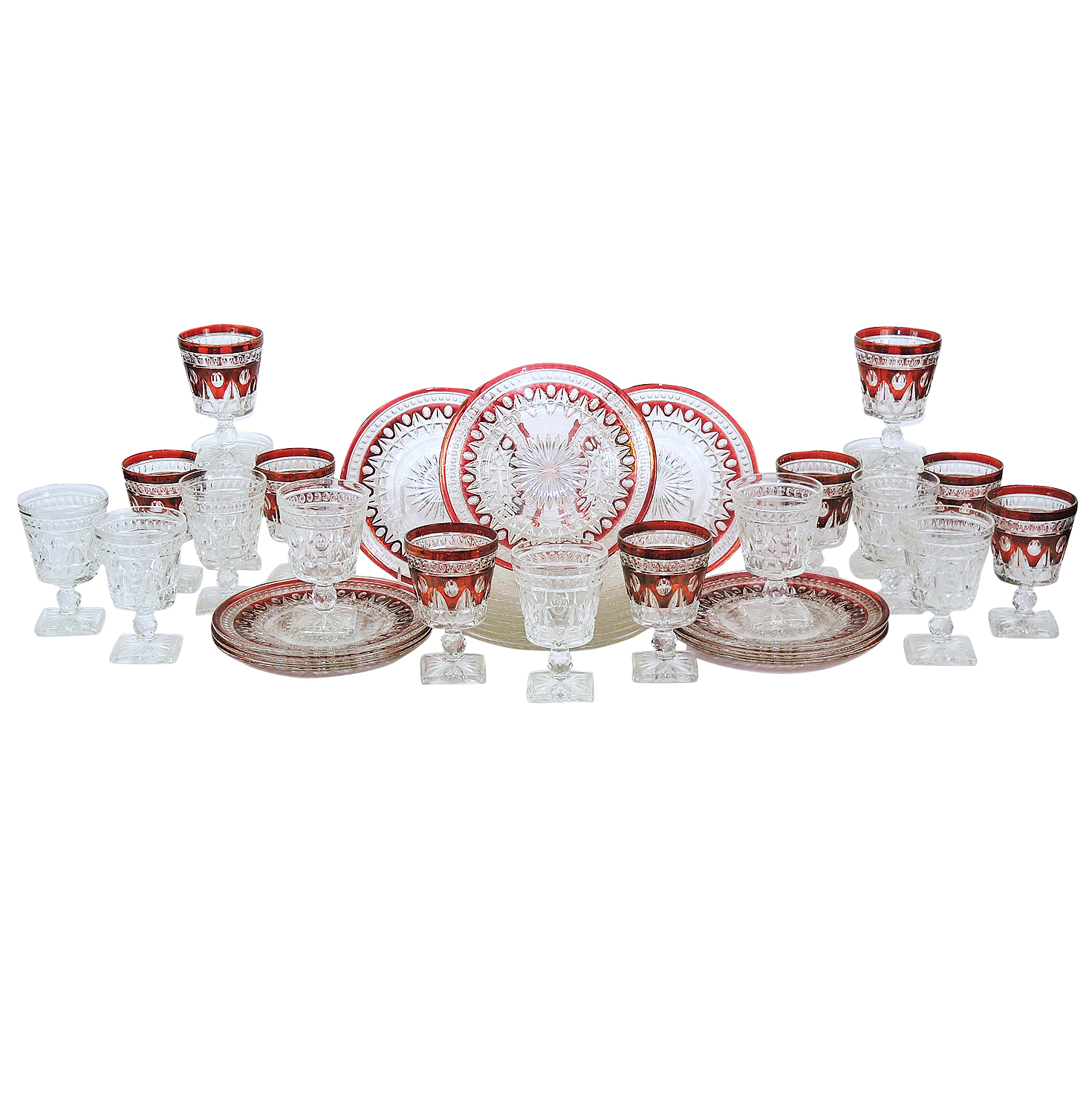 "Parklane Ruby by Colony Glass Ruby Flashed Tableware