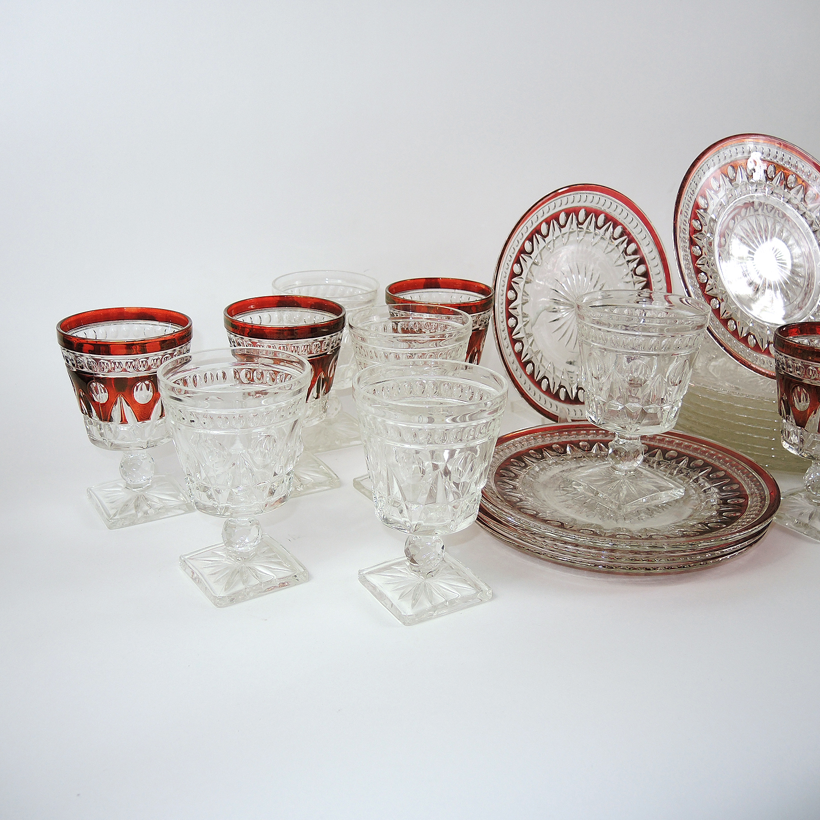 "Parklane Ruby by Colony Glass Ruby Flashed Tableware
