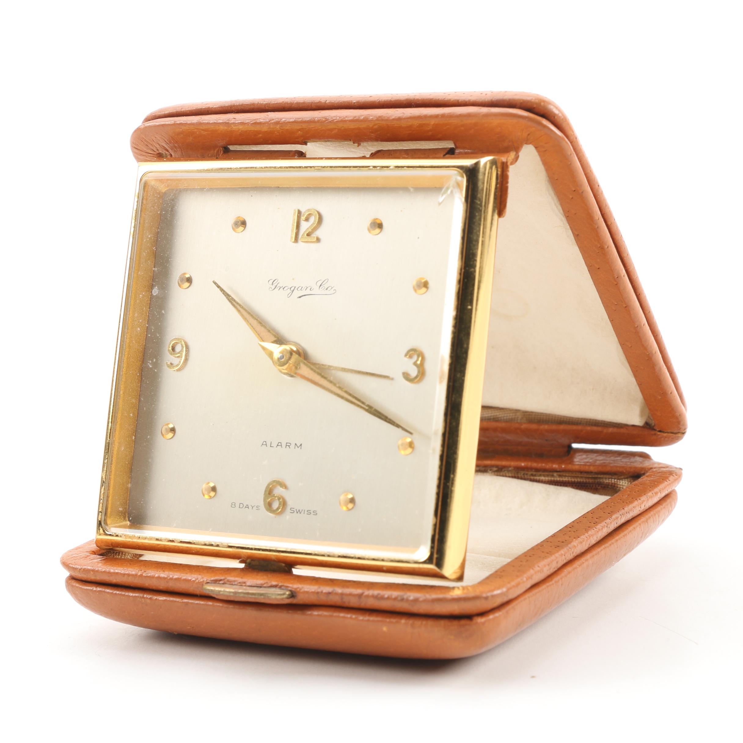 Grogan Co. Eight Days Swiss Movement Travel Alarm Clock
