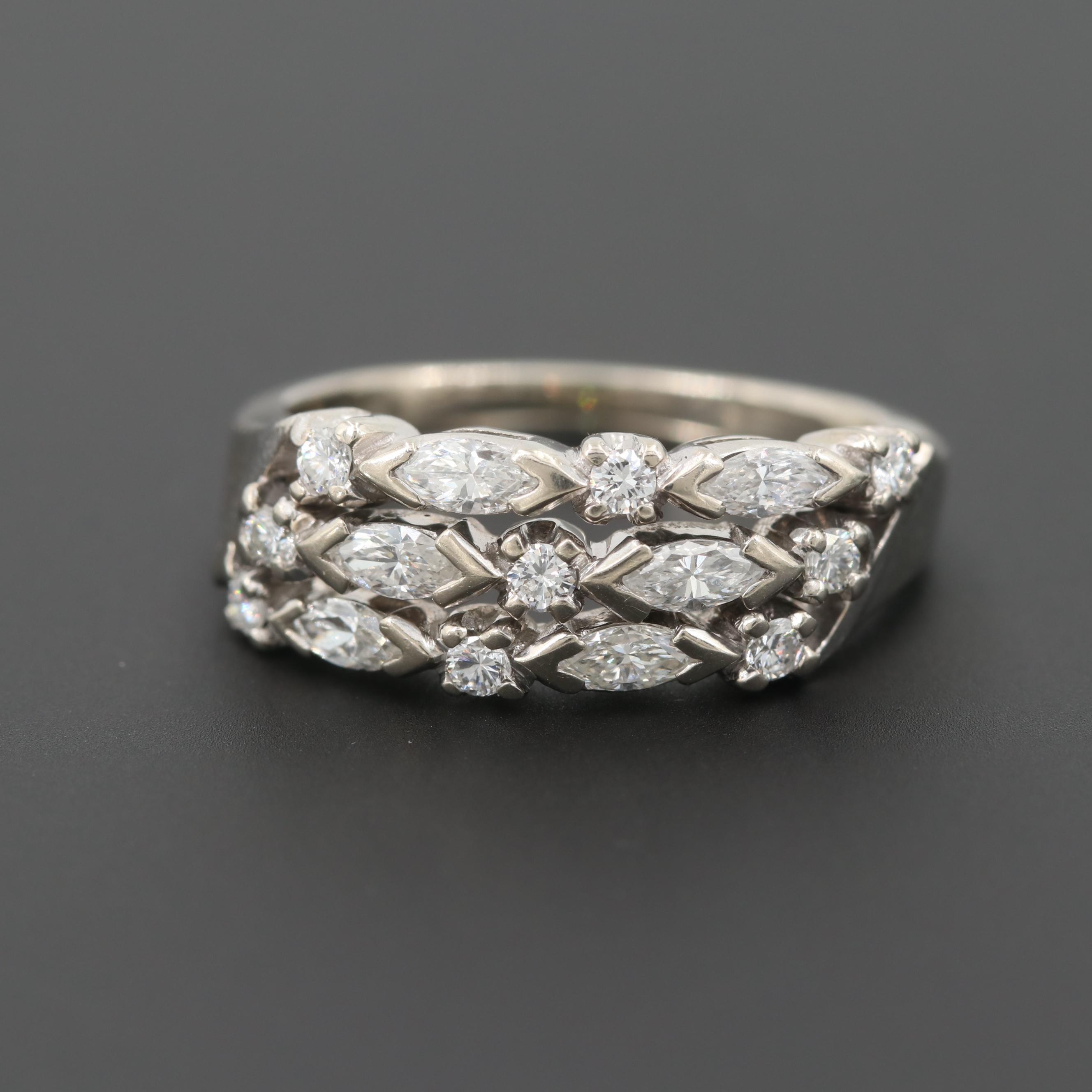 14K White Gold Diamond Ring