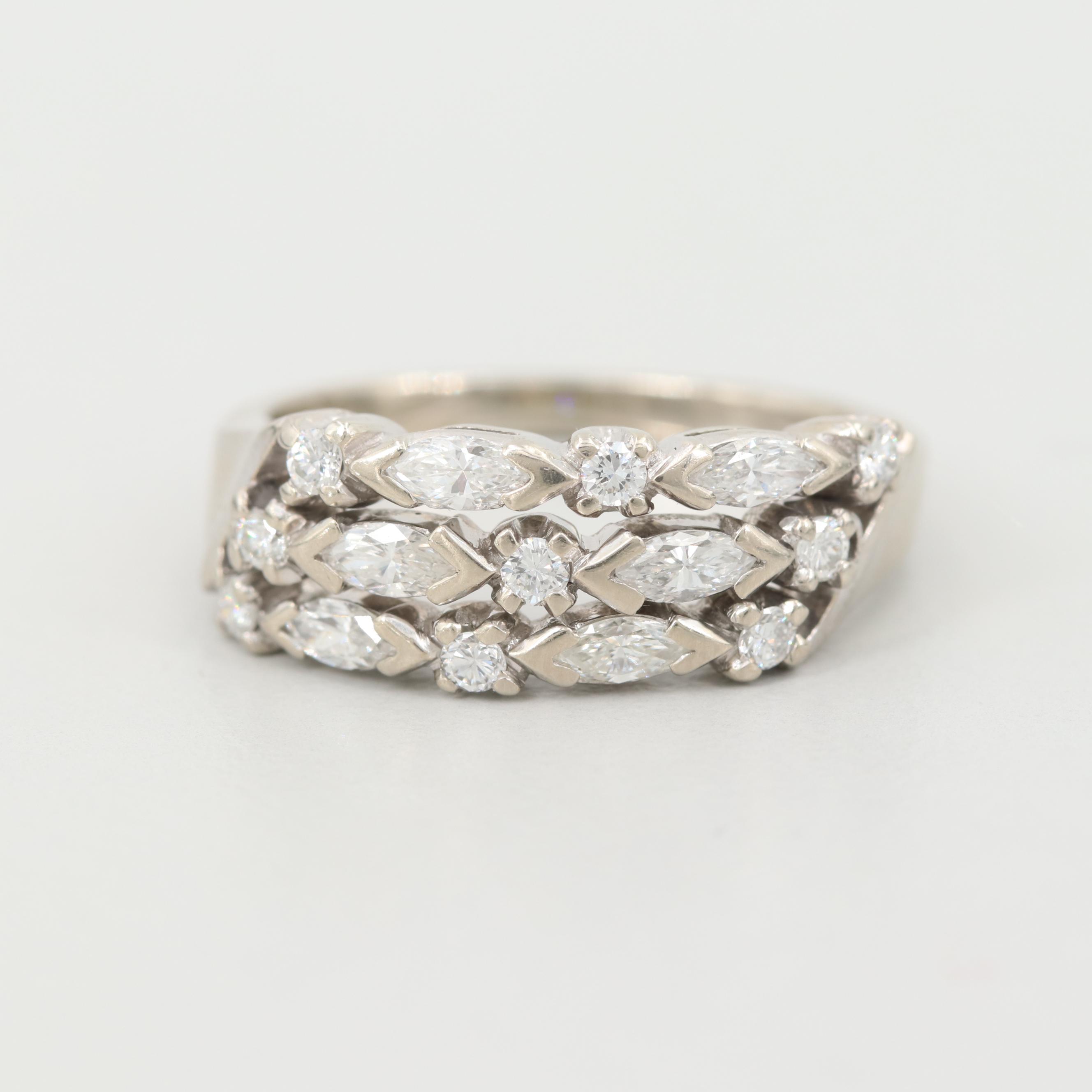 14K White Gold Diamond Ring