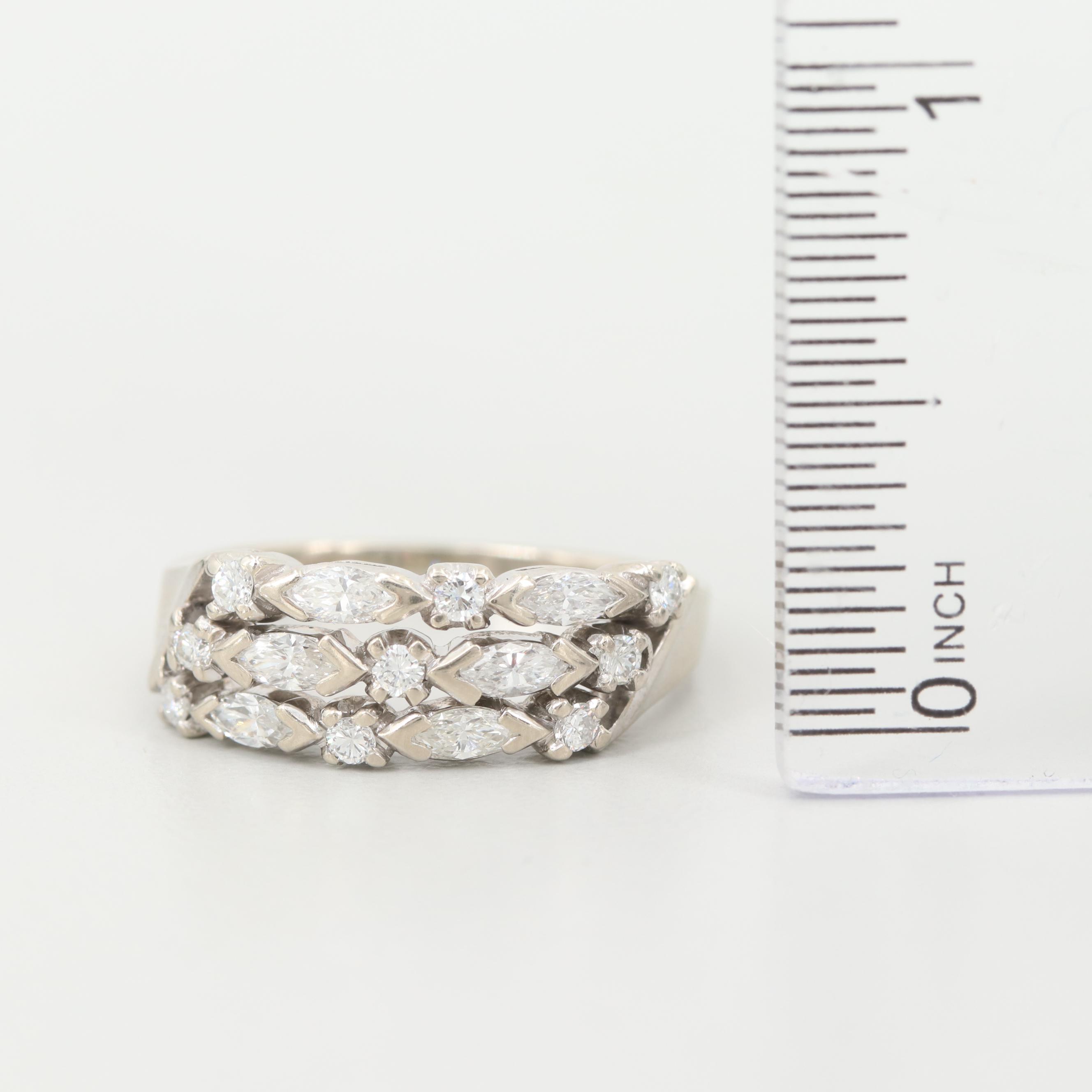 14K White Gold Diamond Ring