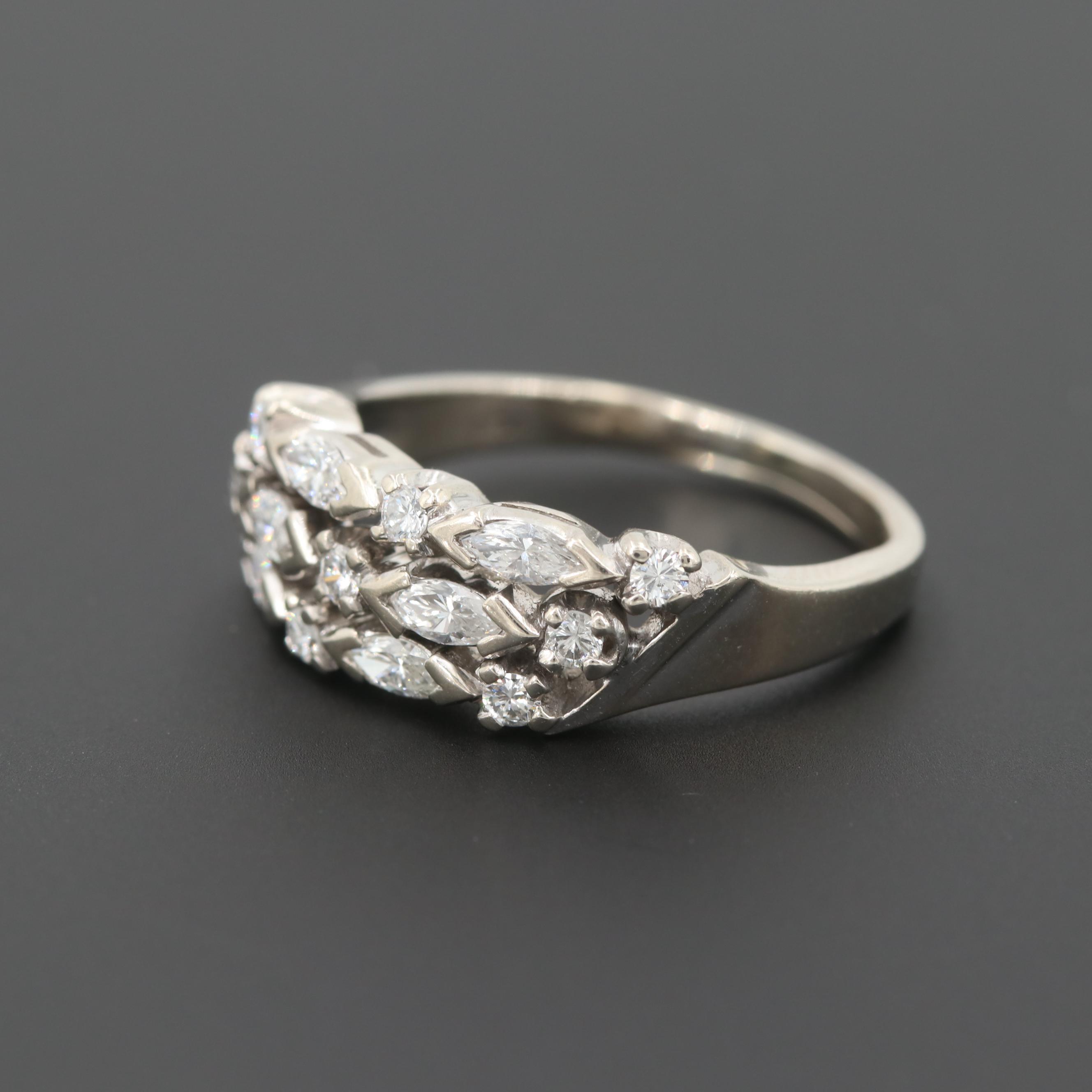 14K White Gold Diamond Ring