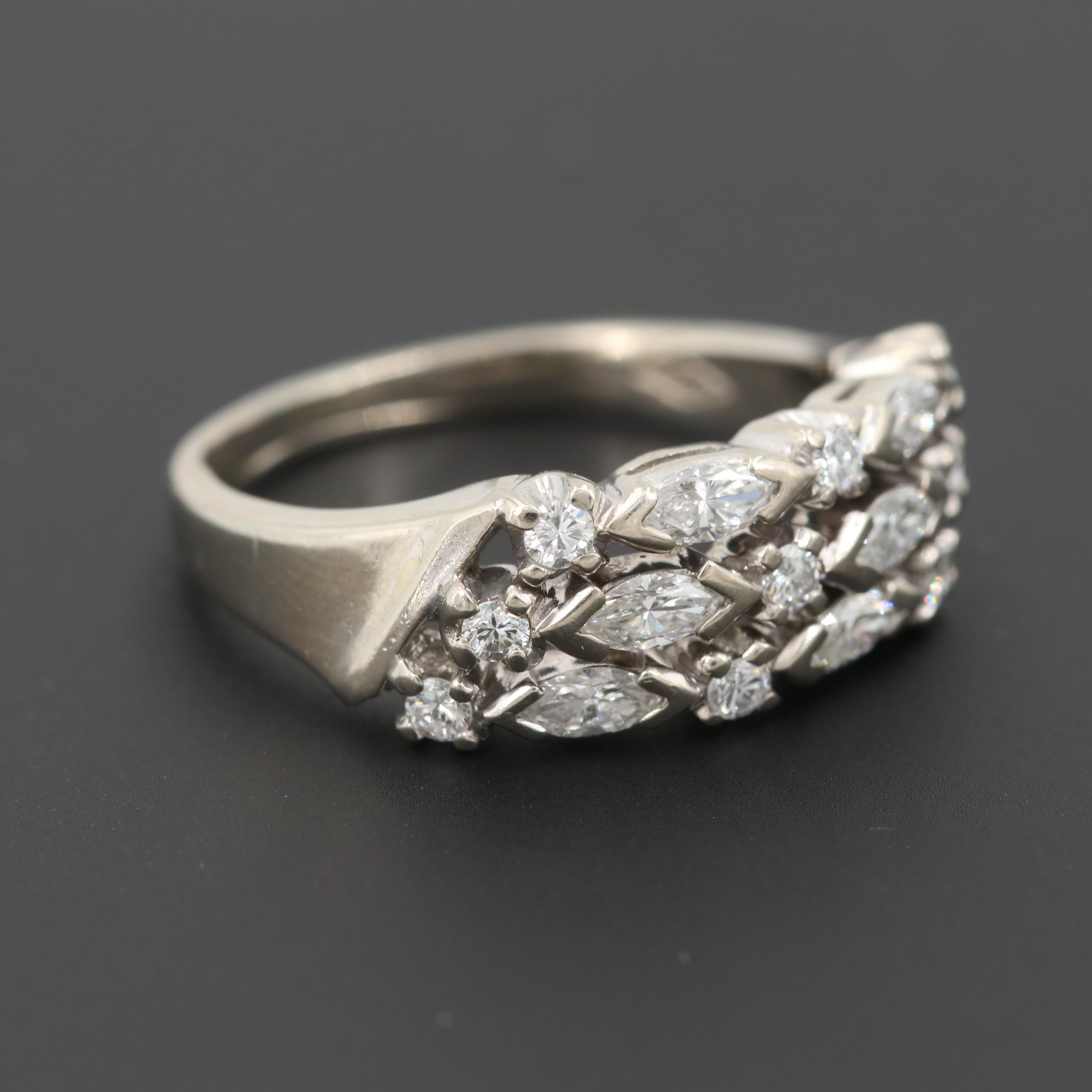 14K White Gold Diamond Ring