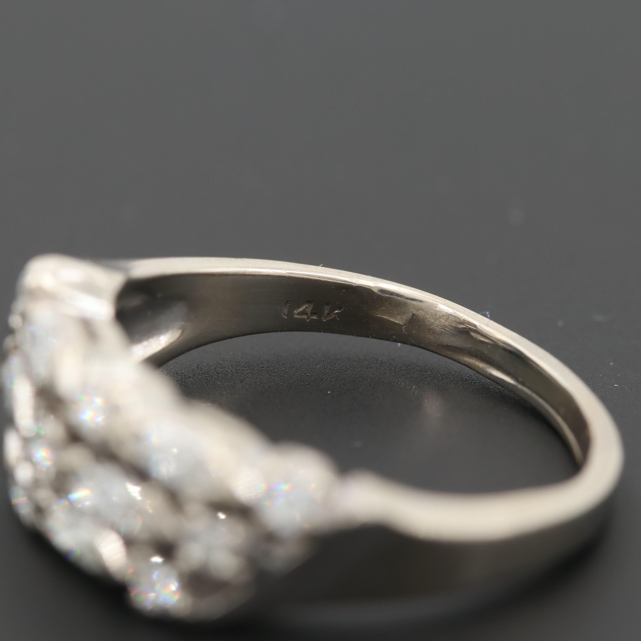 14K White Gold Diamond Ring