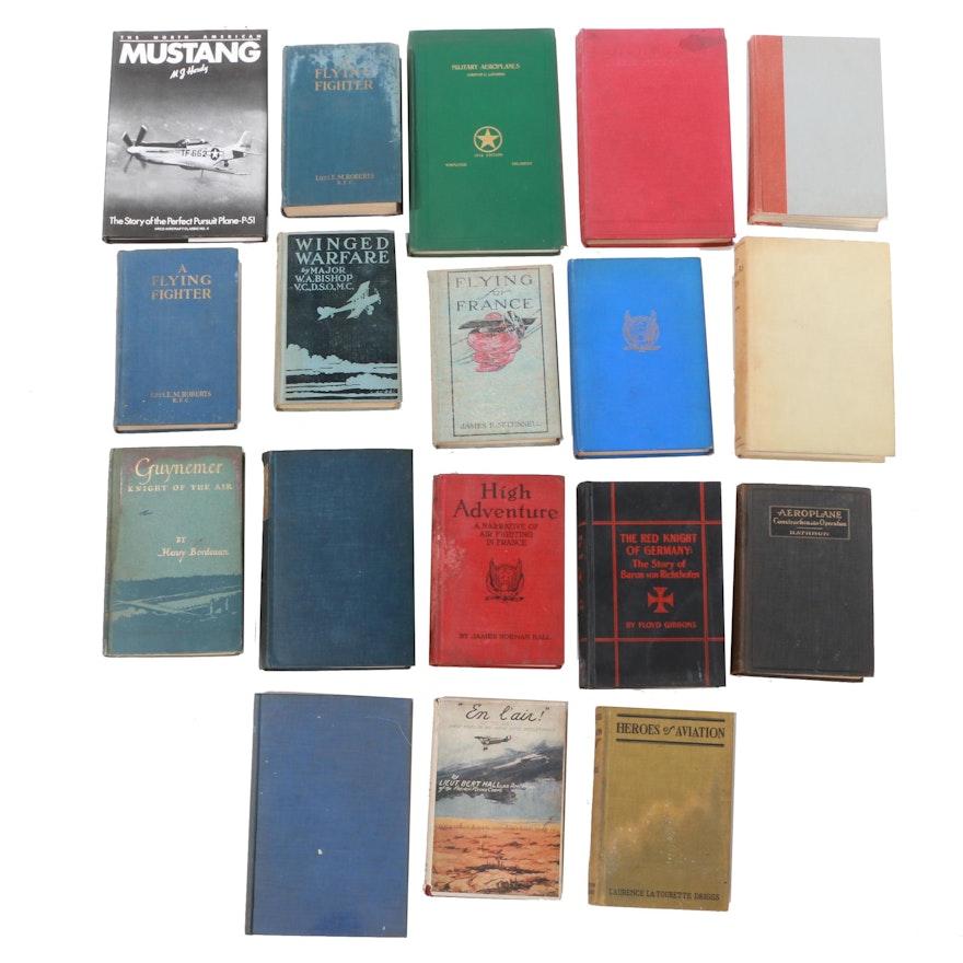 Aviation and Aircraft Books featuring "High Adventure" by James Norman Hall