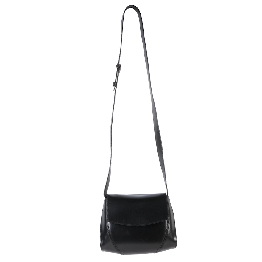 De Vecchi by Hamilton Hodge Black Leather Crossbody Bag