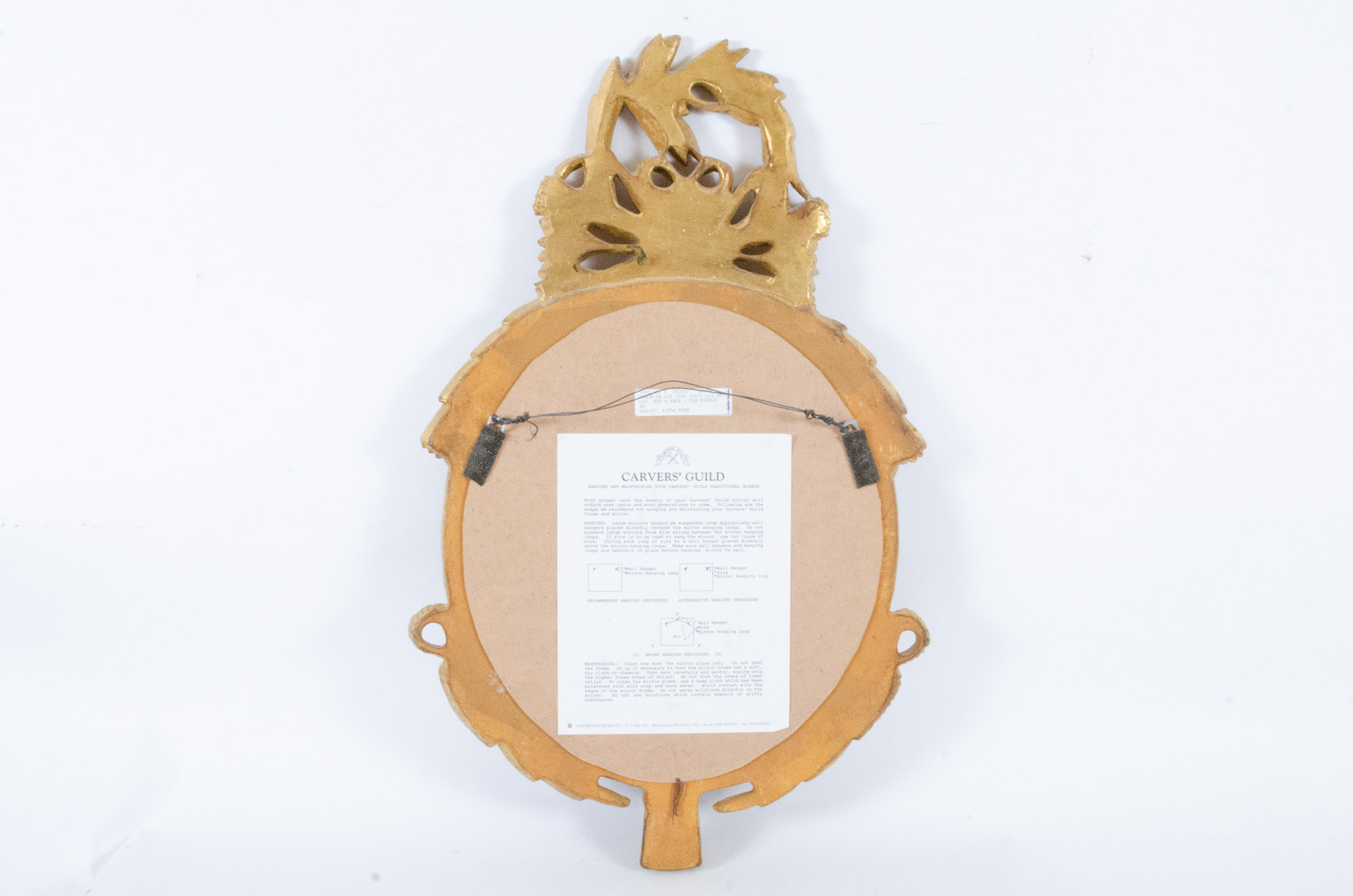 Carvers' Guild "Fleur-De-Lis" Oval Gilt Wall Mirror