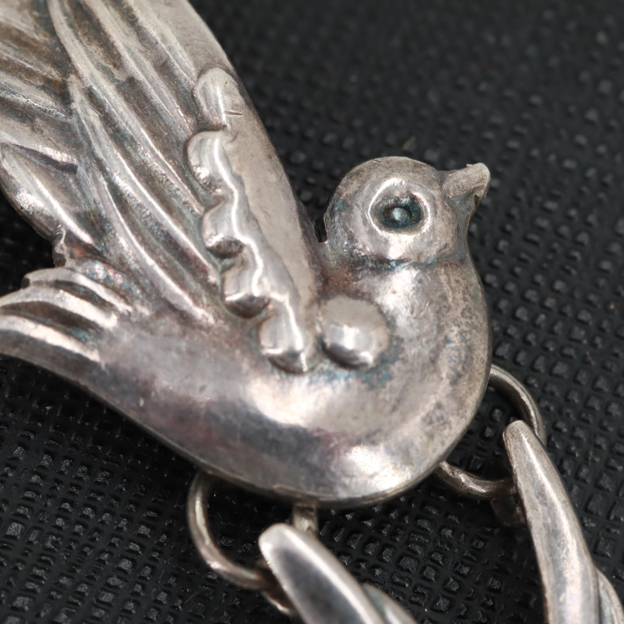 Mexican Sterling Silver Bird Motif Bracelet