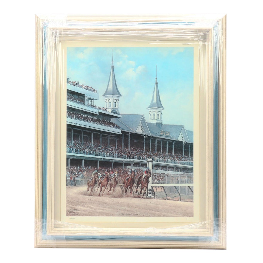 Charles Vittitow Offset Lithograph "The Kentucky Derby"