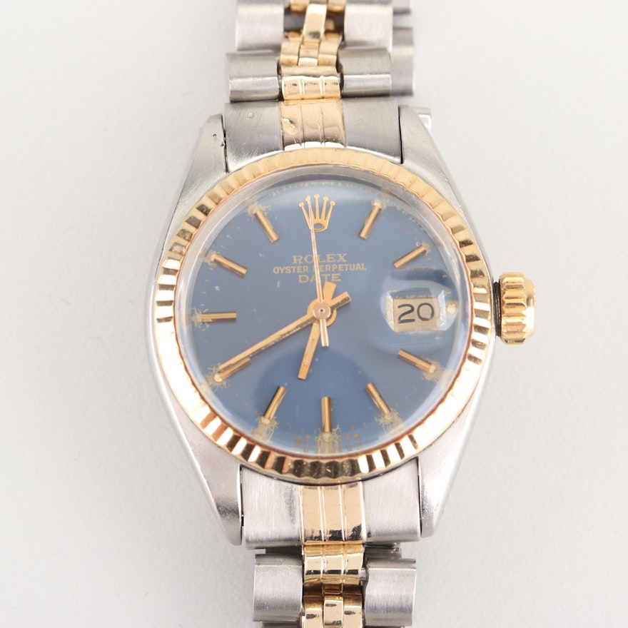 Vintage Rolex Oyster Perpetual 14K Yellow Gold and Stainless Steel Wristwatch