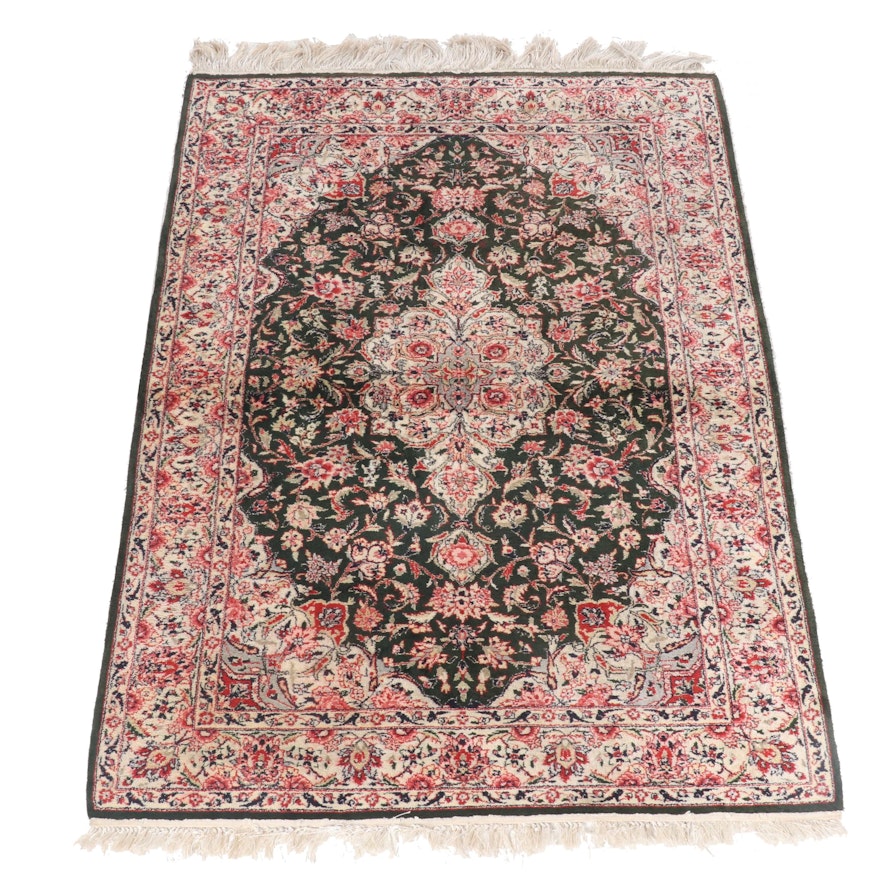 Hand-Knotted Chinese Kashan Style Artificial Silk Rug