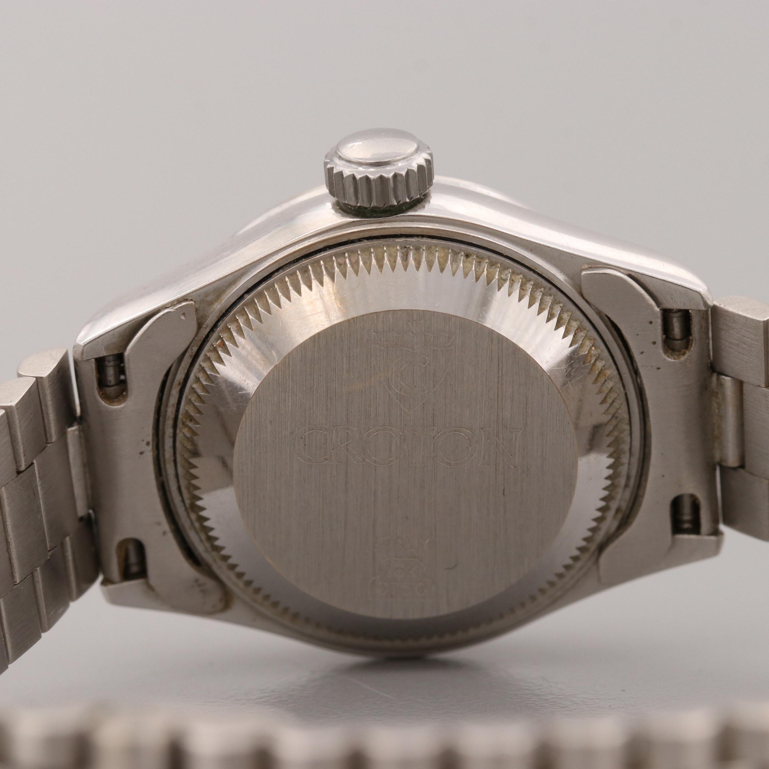 Croton 18K White Gold and Diamonds Automatic Watch