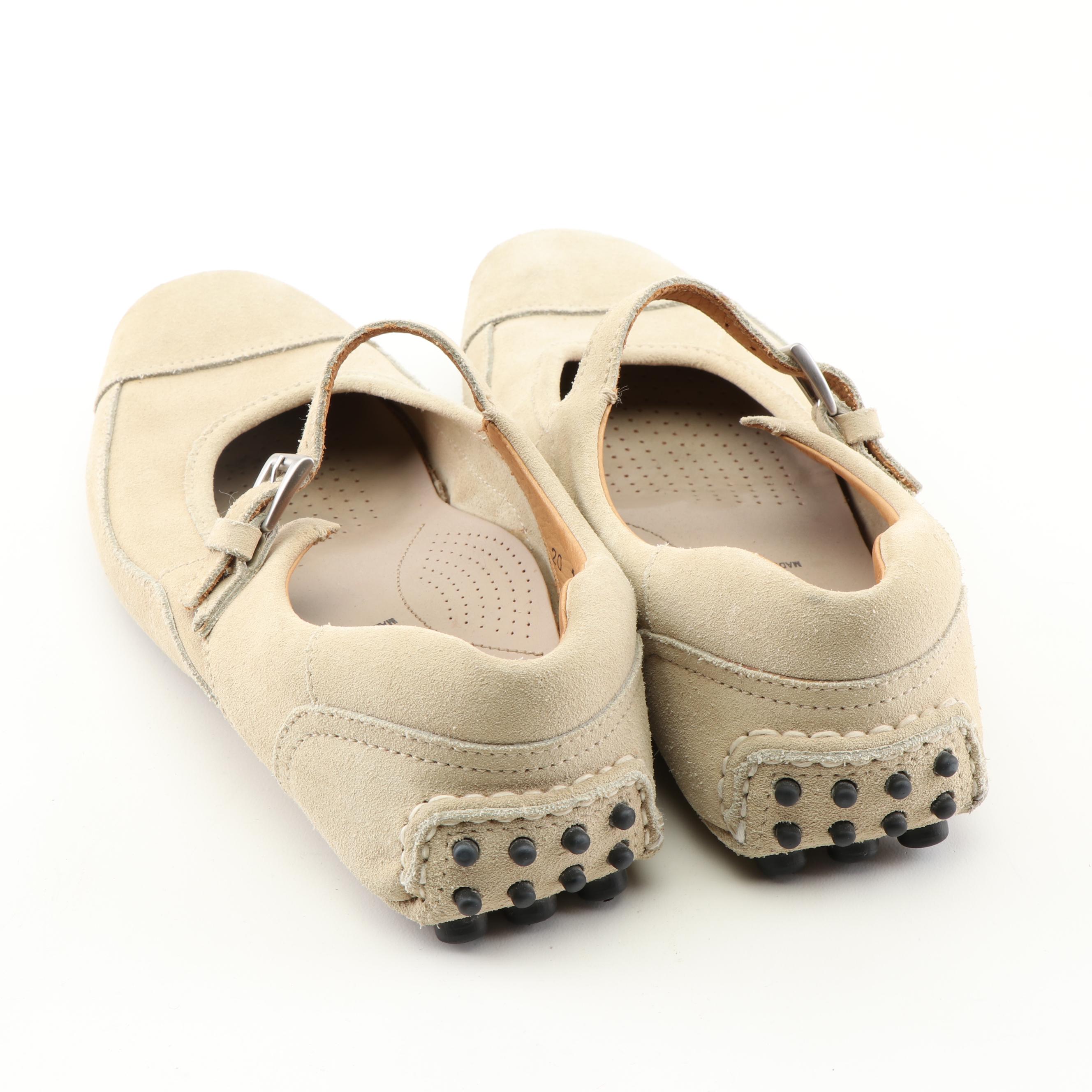 The Car Shoe for Prada Suede Flats and Hogan Thongs