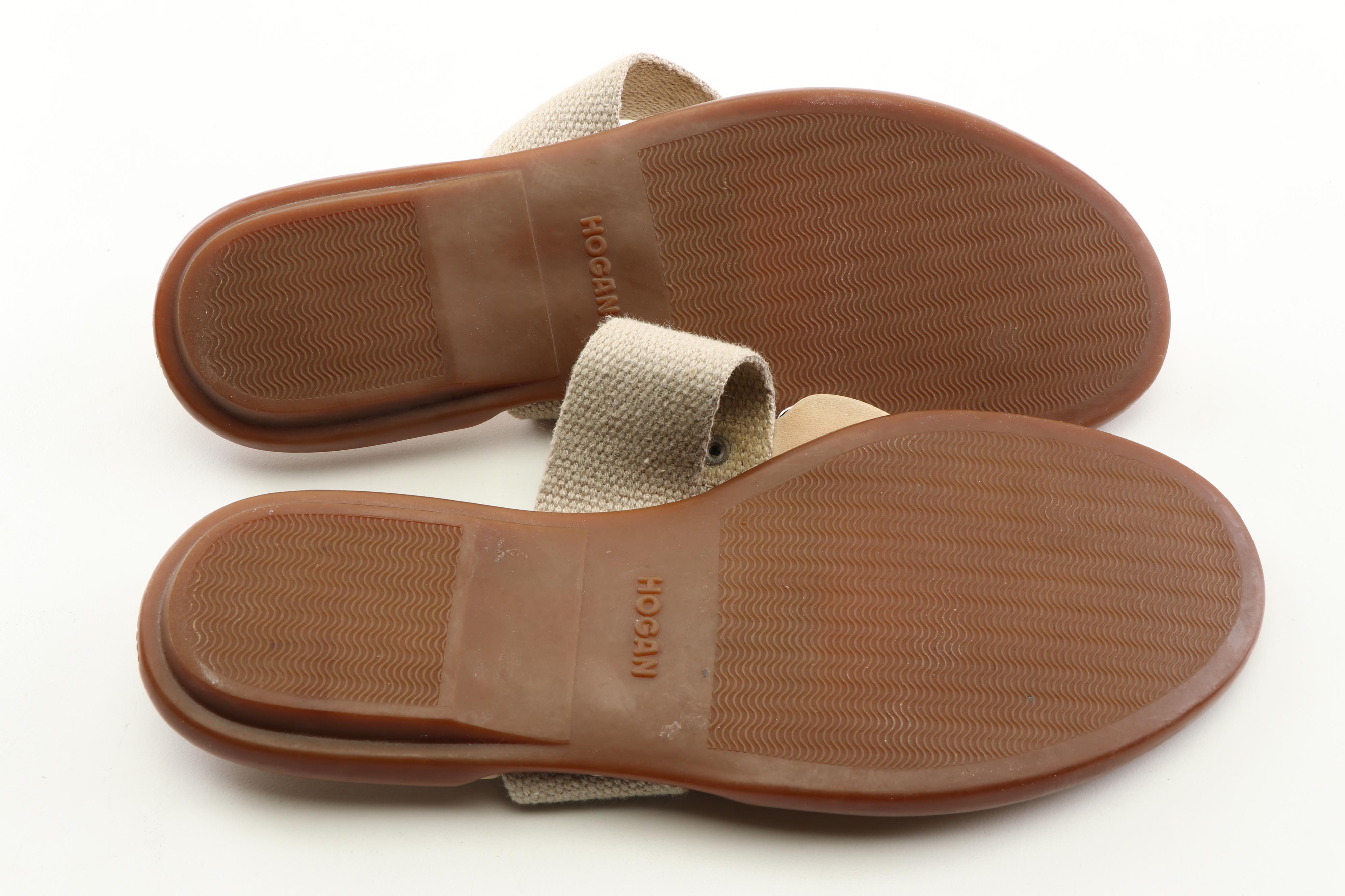 The Car Shoe for Prada Suede Flats and Hogan Thongs