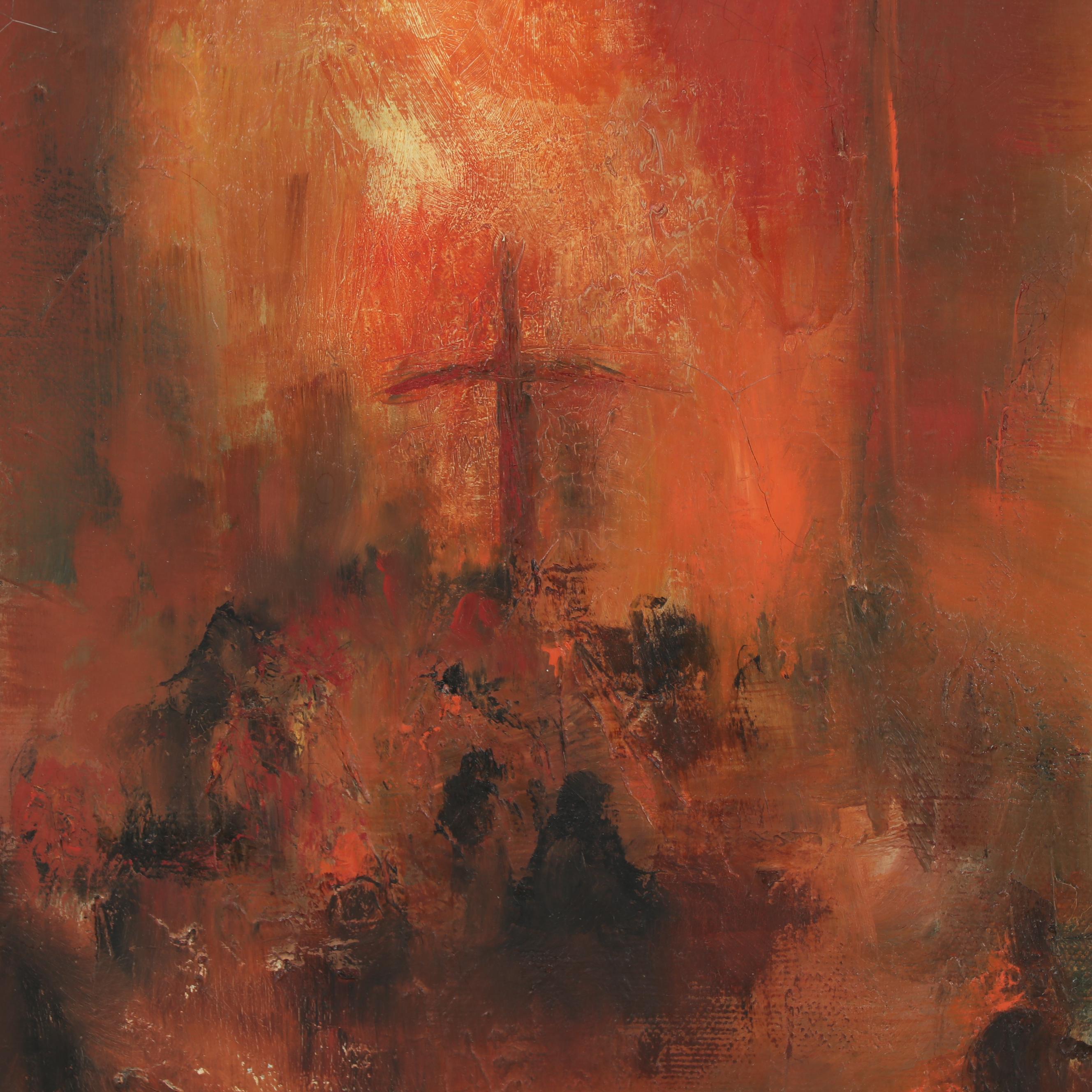 Late 20th Century Expressionism Style Oil Painting