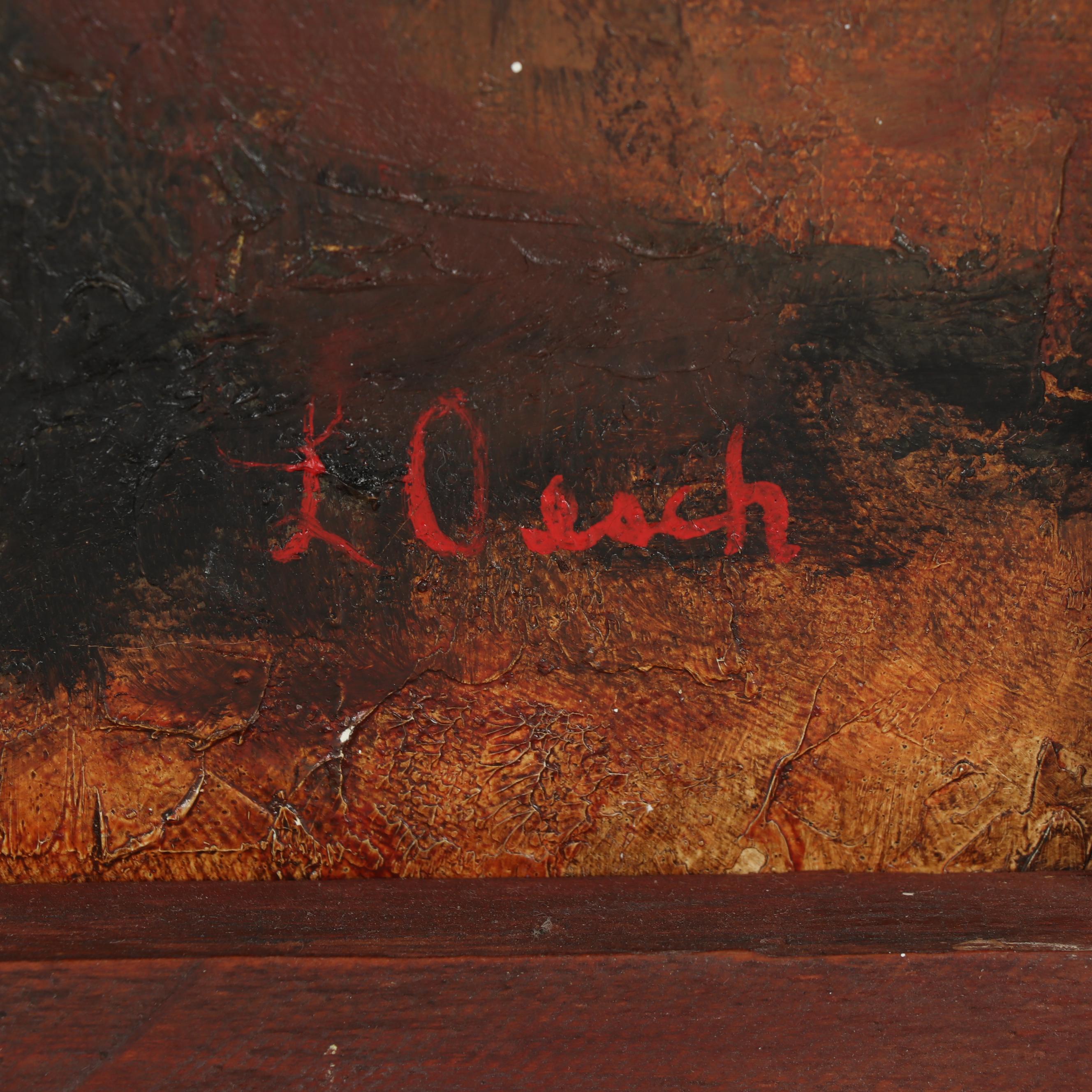 Late 20th Century Expressionism Style Oil Painting