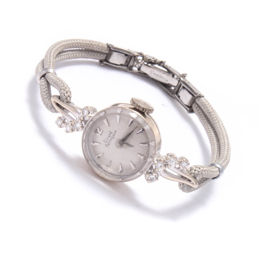 Girard-Perregaux 14K White Gold Diamond Wristwatch