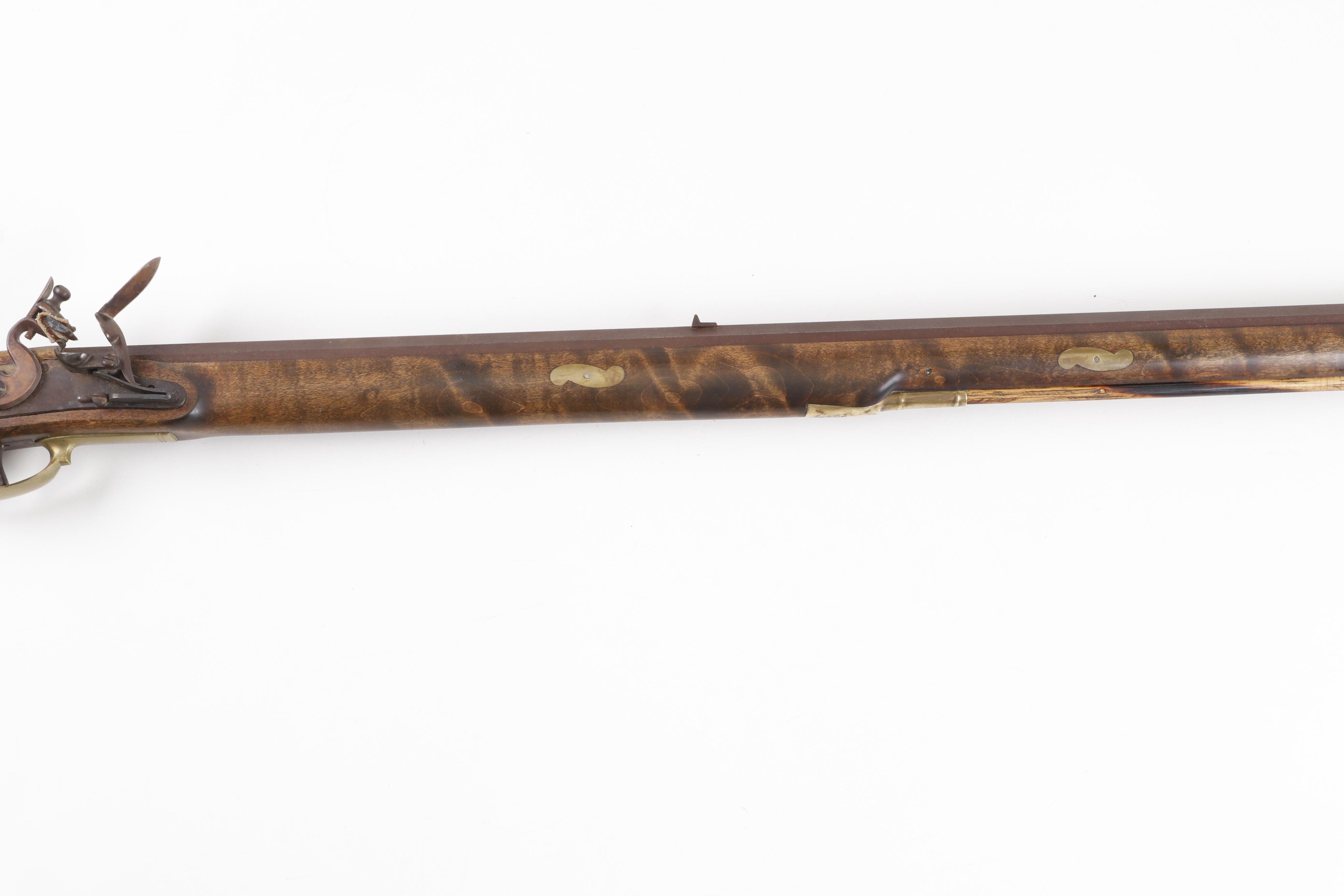 Flintlock Kentucky Long Rifle with Tiger Maple Stock, Late 18th/Early 19th Cent.