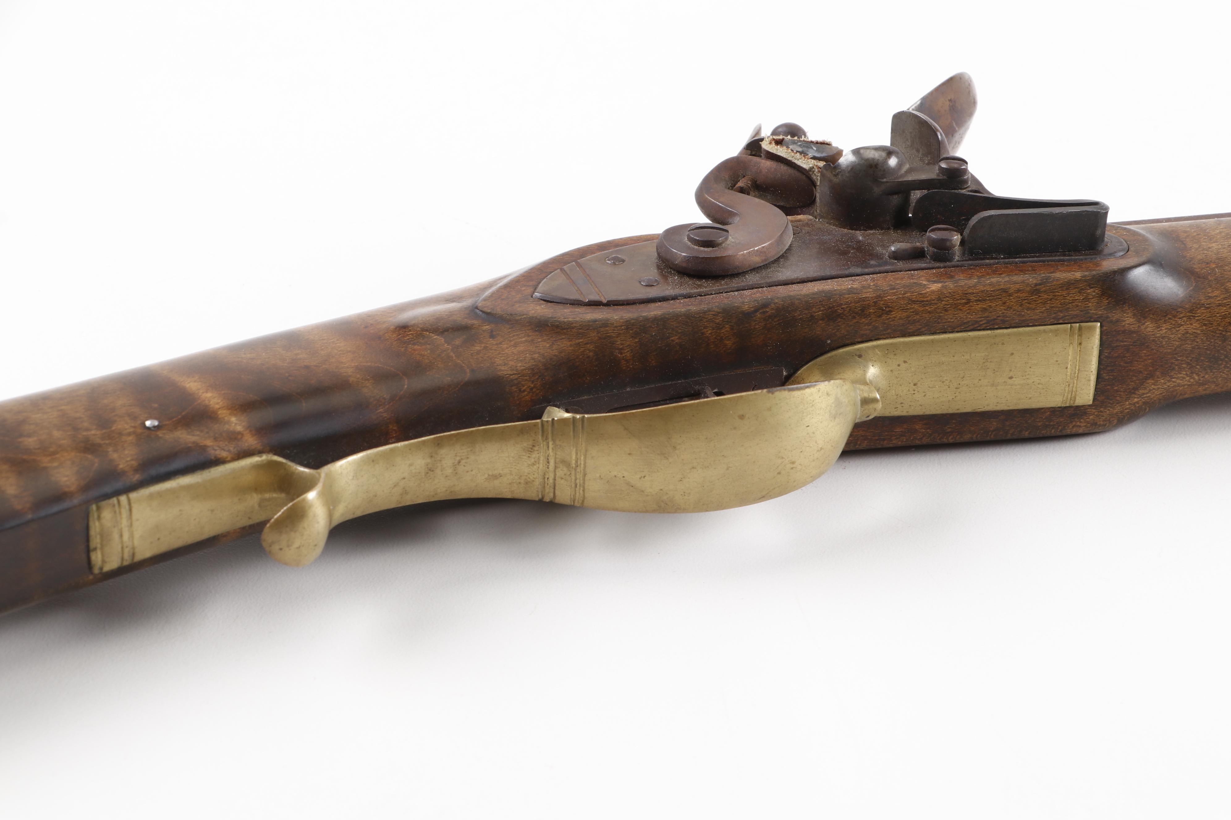 Flintlock Kentucky Long Rifle with Tiger Maple Stock, Late 18th/Early 19th Cent.
