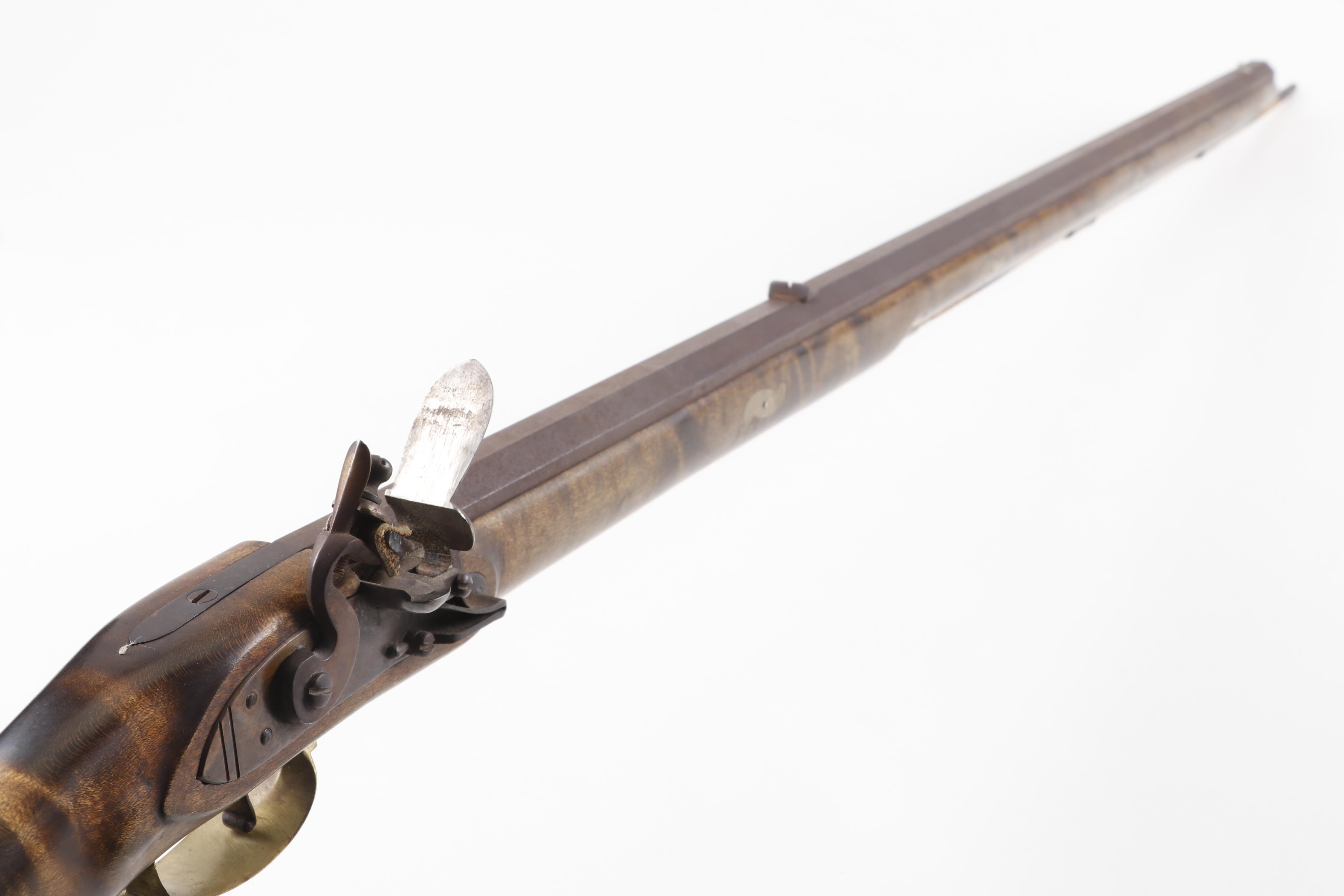 Flintlock Kentucky Long Rifle with Tiger Maple Stock, Late 18th/Early 19th Cent.