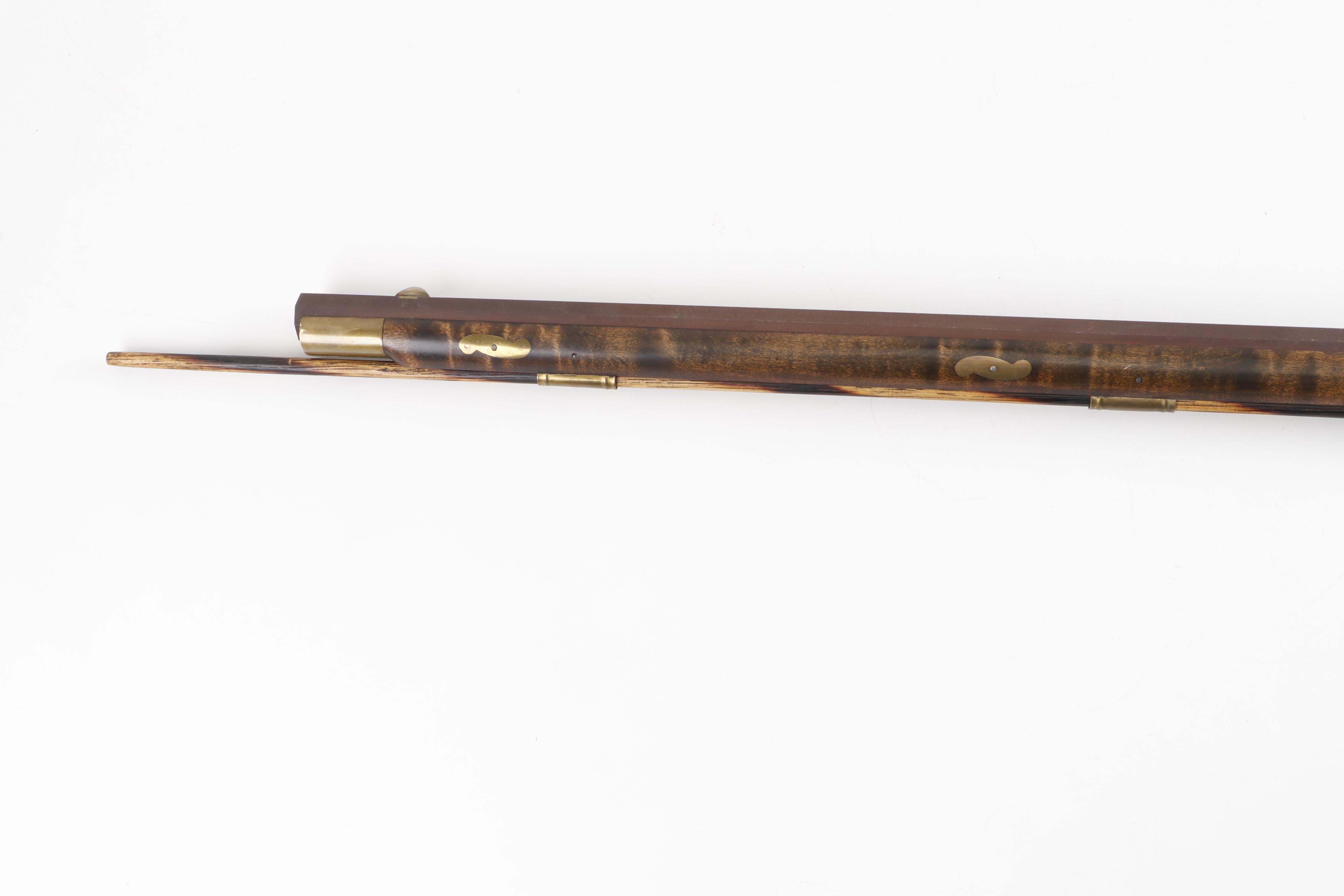 Flintlock Kentucky Long Rifle with Tiger Maple Stock, Late 18th/Early 19th Cent.