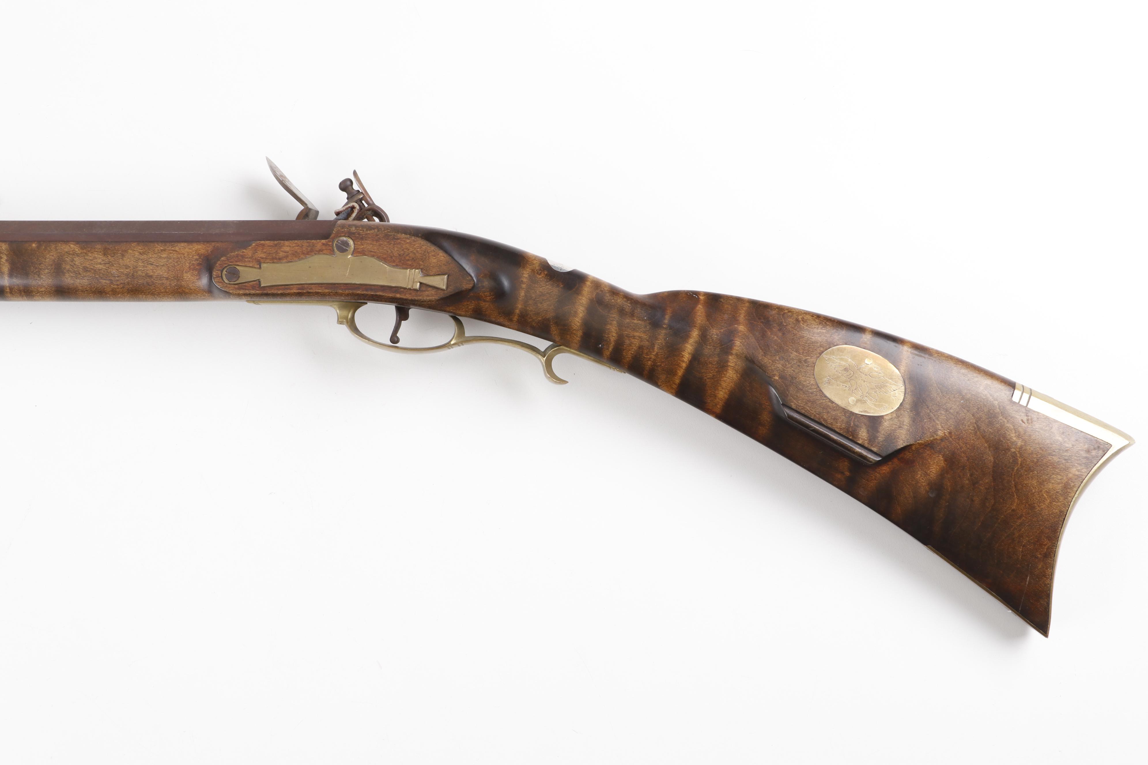 Flintlock Kentucky Long Rifle with Tiger Maple Stock, Late 18th/Early 19th Cent.
