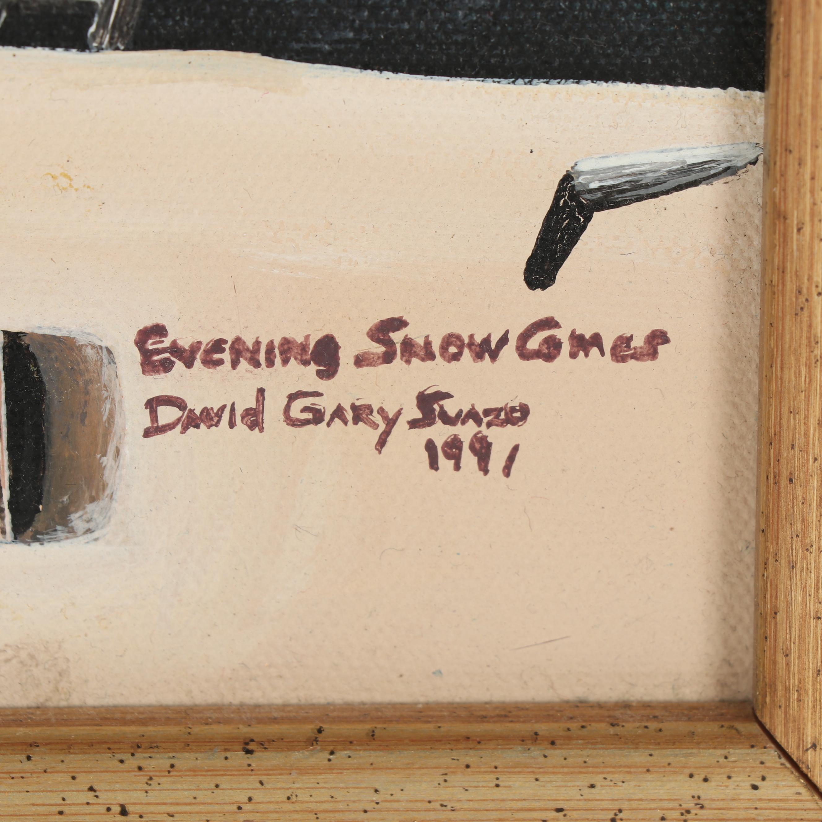 David Gary Suazo Oil Painting "Evening Snow Games"