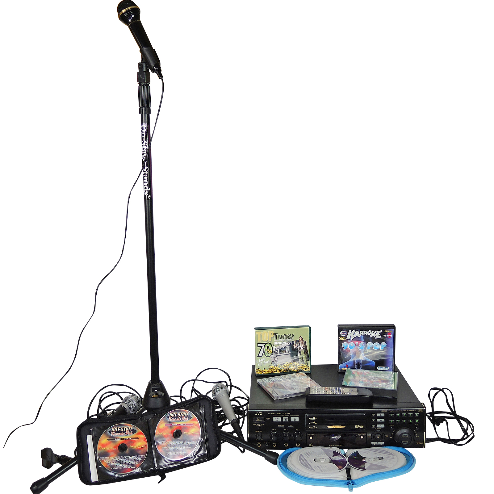 JVC XL-MV303 DISC KARAOKE VIDEO CD Player and Microphones