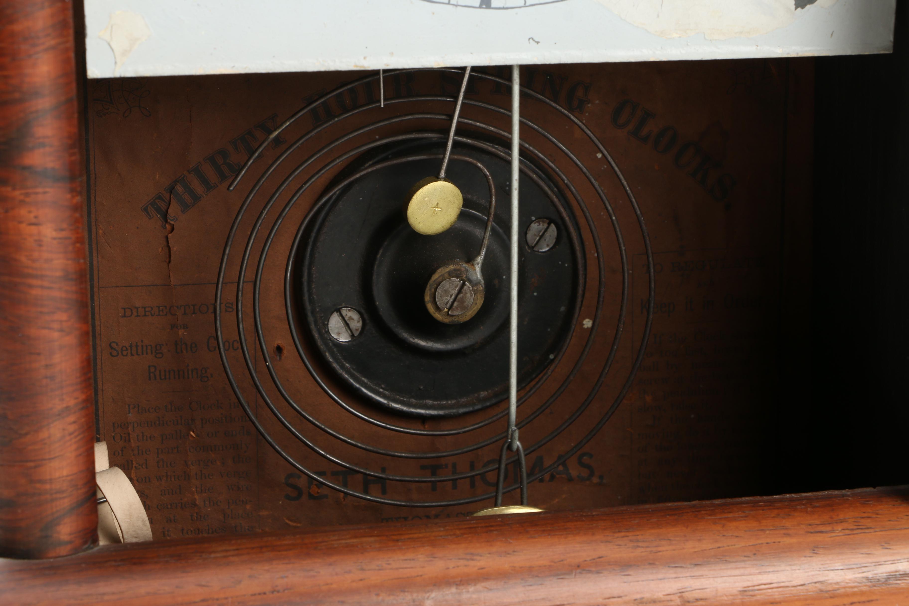 Seth Thomas Mantel Clock with Chromolithograph Alpine Scene