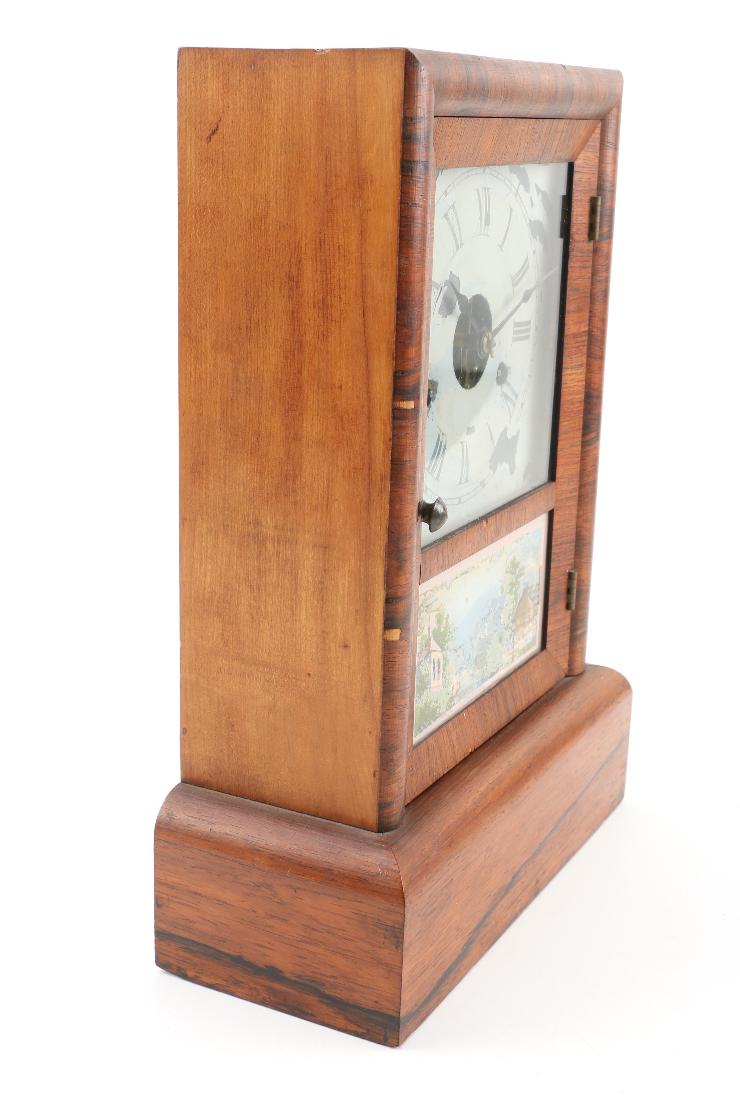 Seth Thomas Mantel Clock with Chromolithograph Alpine Scene
