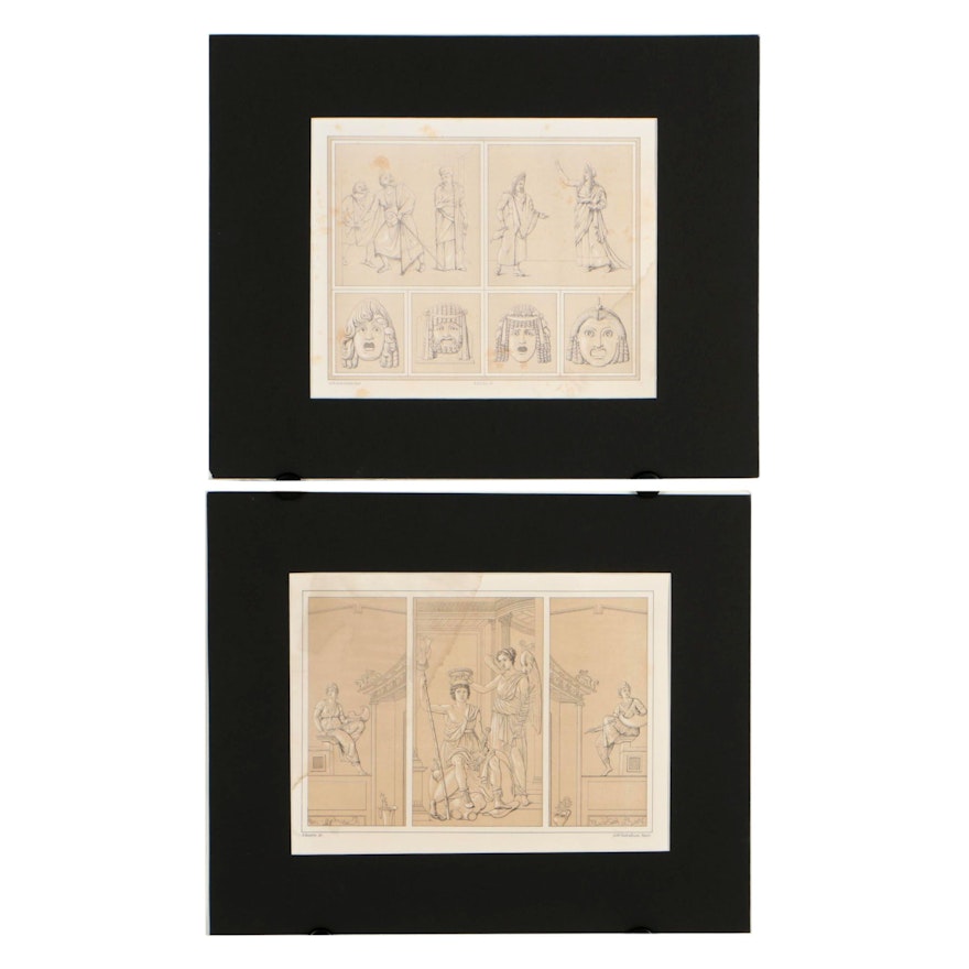 Lithographs from Antonio Niccolini's "Pompeii: Views and Restorations"