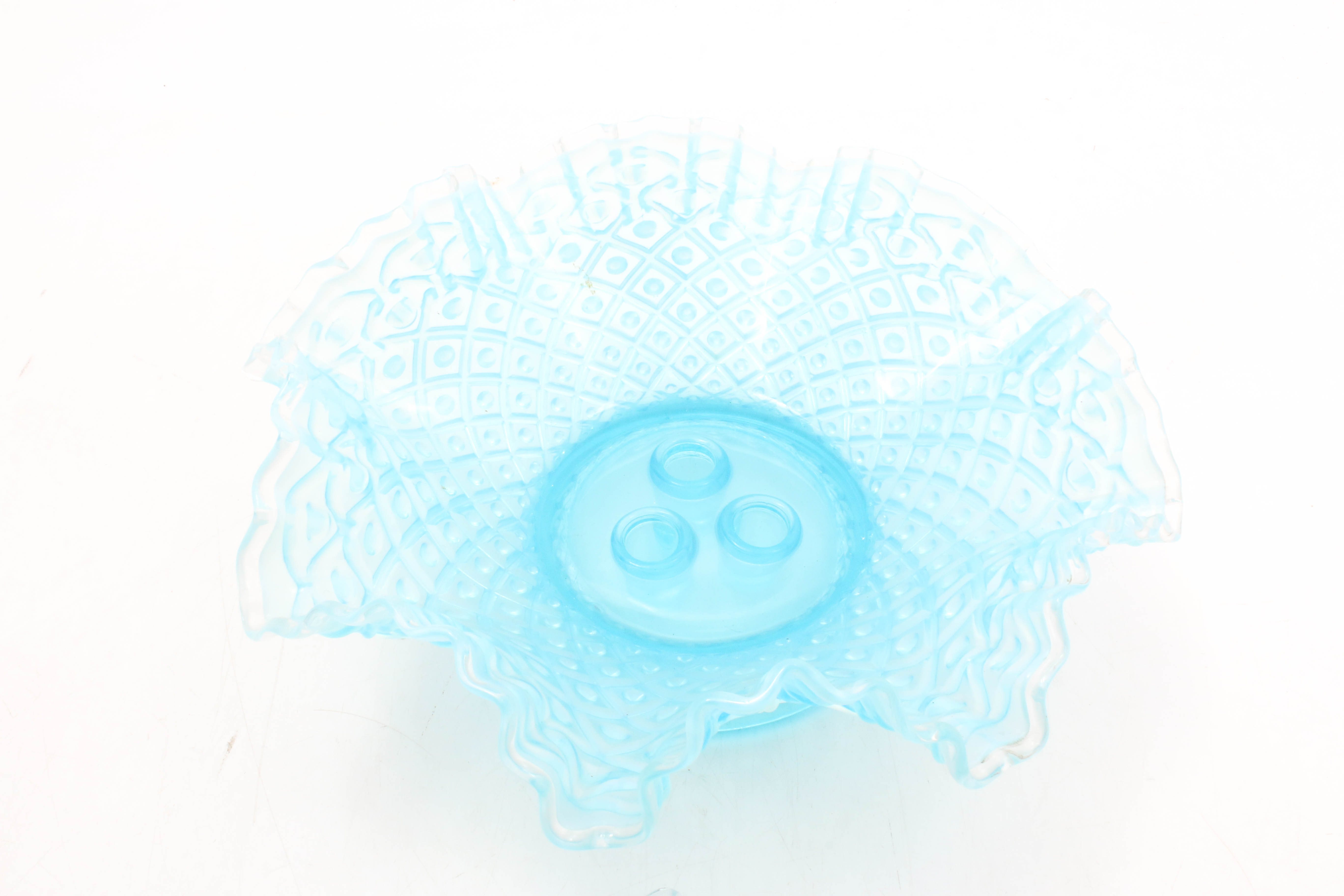 Fenton Blue Opalescent Epergne Centerpiece