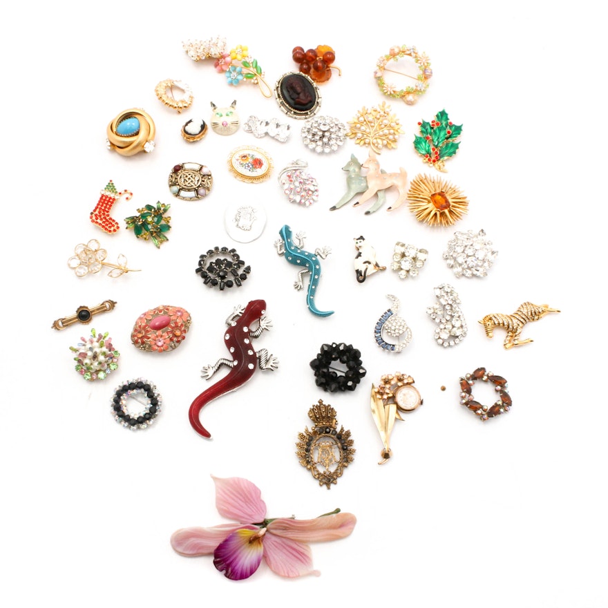 Vintage and Modern Brooch Collection