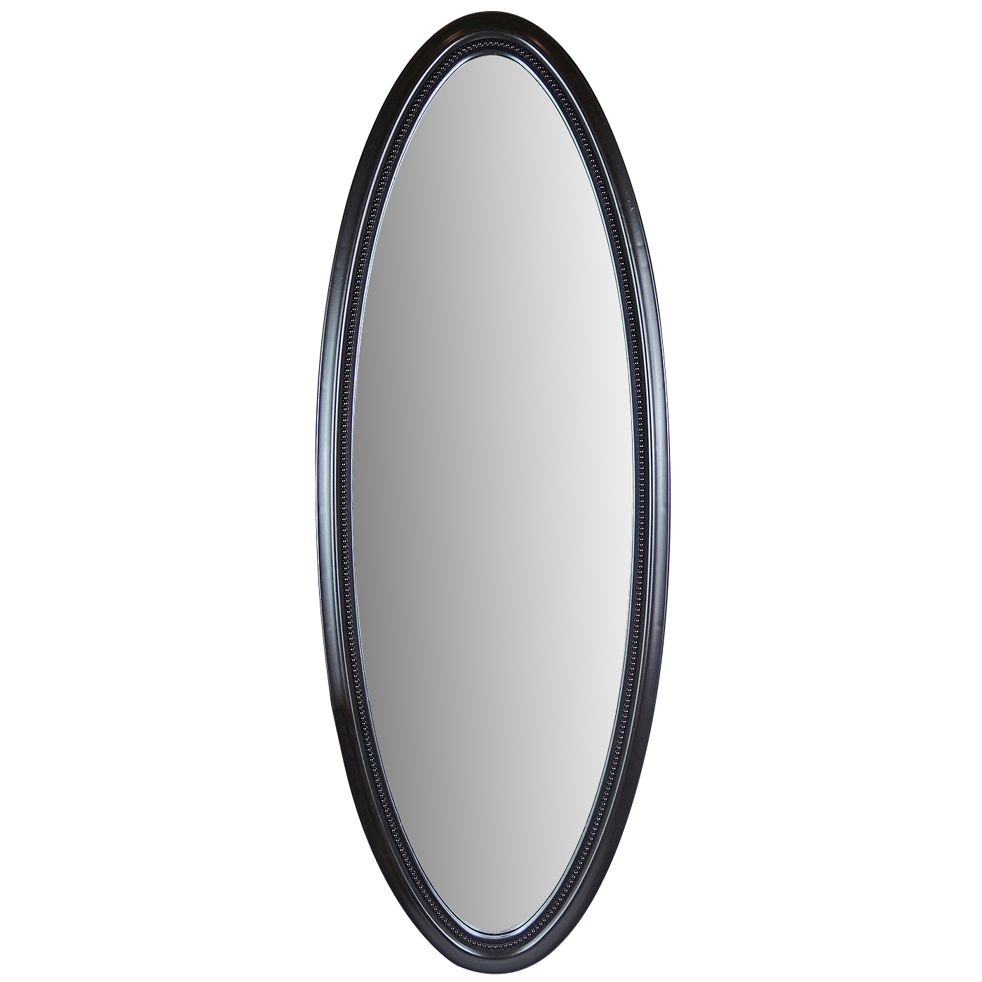 Contemporary Oval Accent Mirror and Table Decor