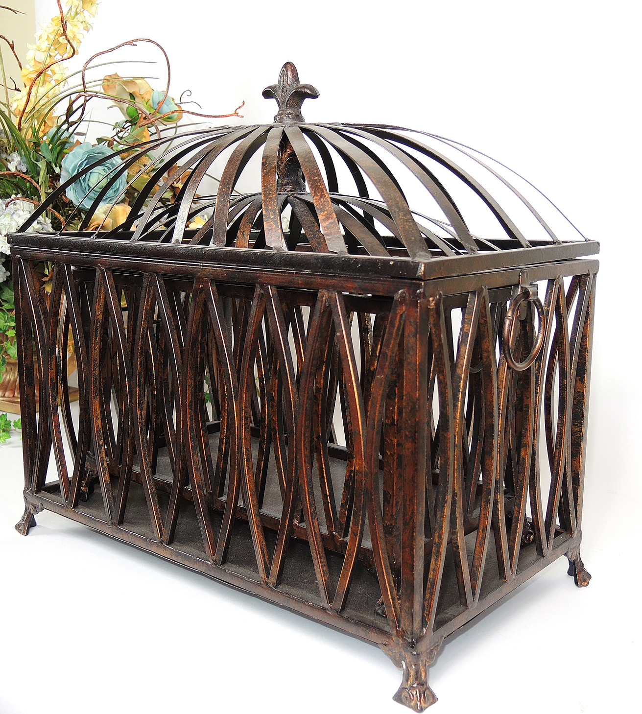 Floral Arrangements, Decorative Urns and Metal Table Boxes