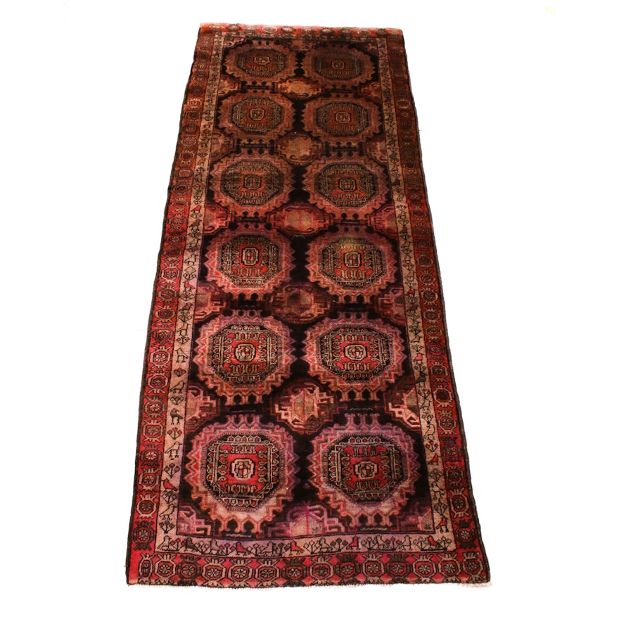 Hand-Knotted Afghani Pictorial Sahrukh Wool Long Rug