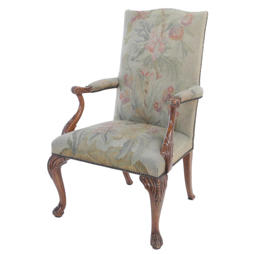 Louis XV Style Carved Walnut Fauteuil, 20th Century