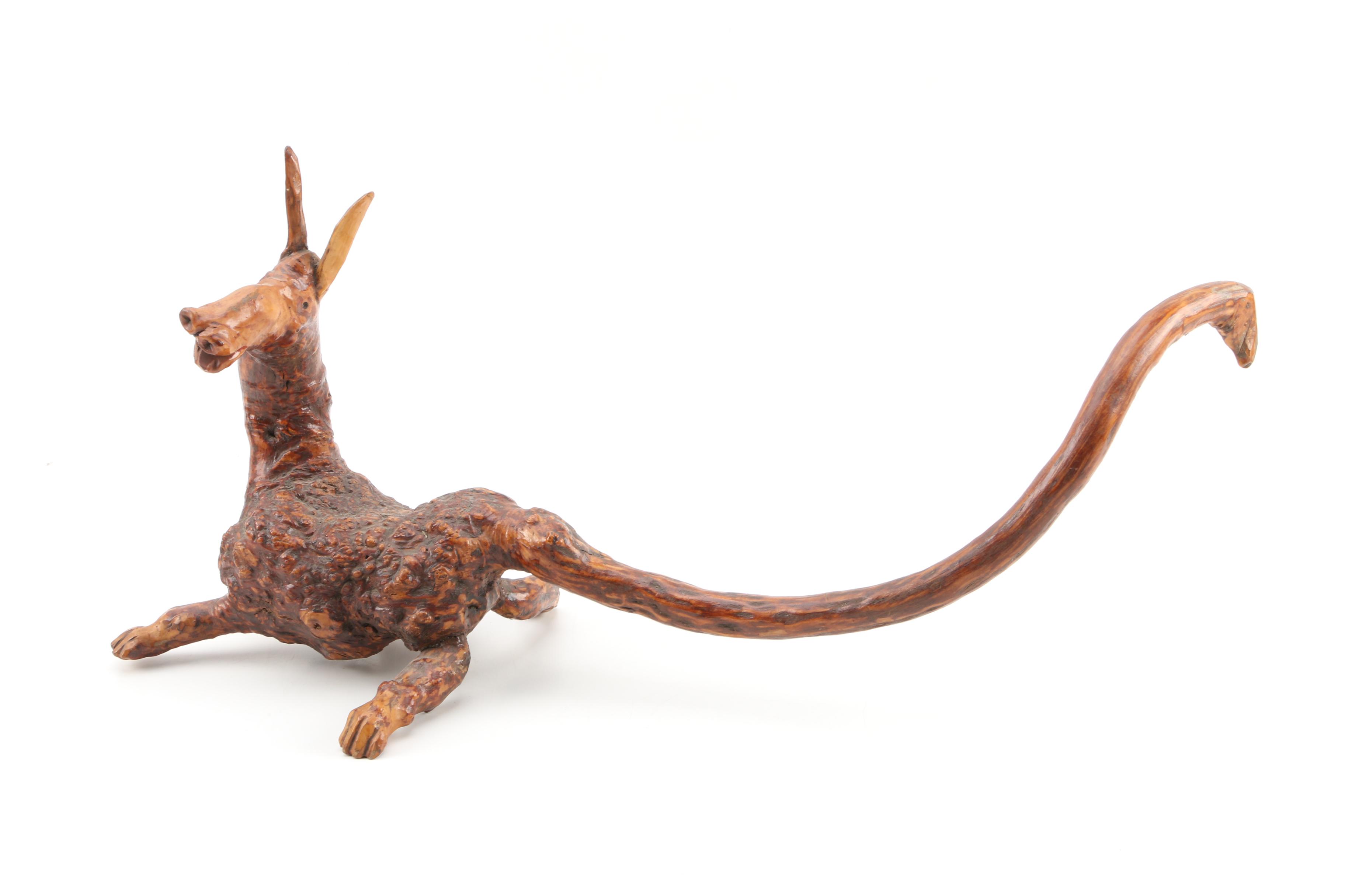 Carved Burl Wood Folk Art Sculpture