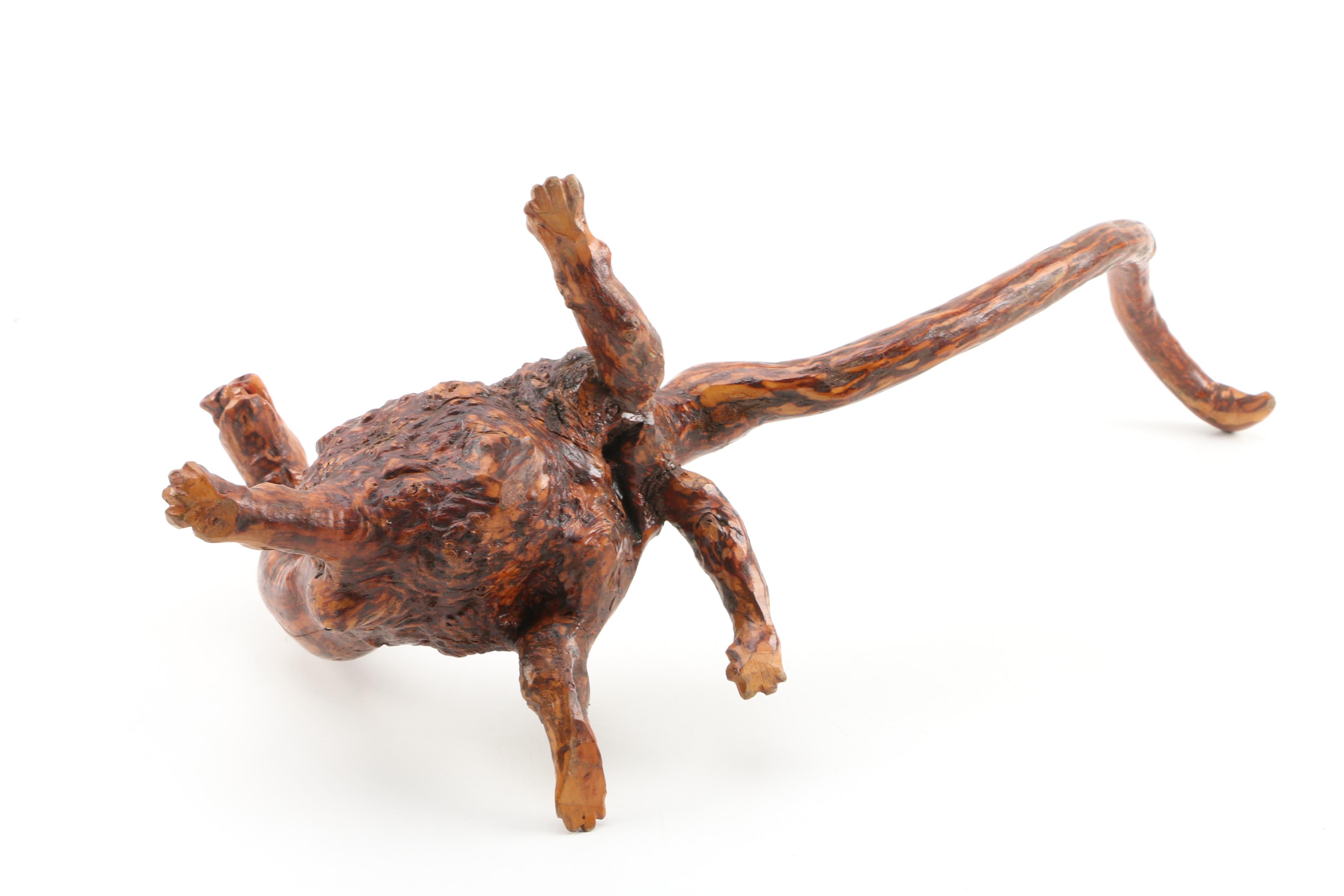 Carved Burl Wood Folk Art Sculpture